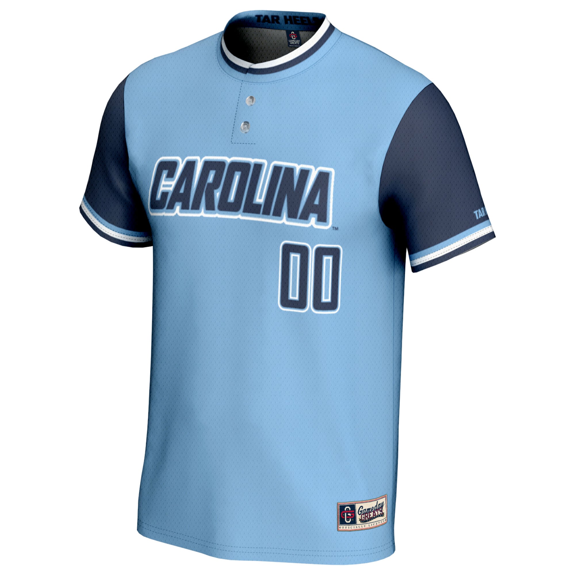 North Carolina Tar Heels Youth Softball Lightweight Jersey Carolina Blue - front view