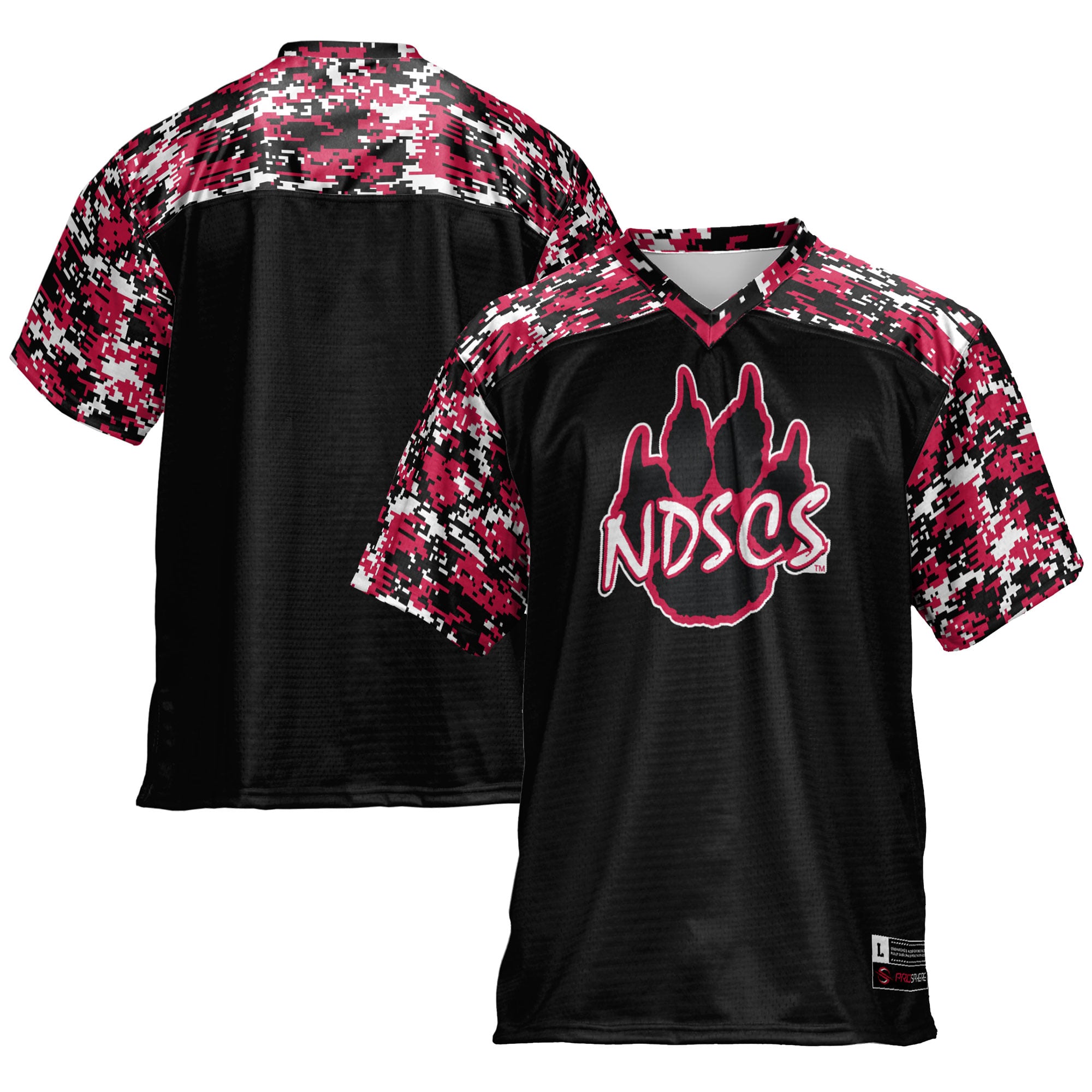 North Dakota College Wildcats Football Jersey Black - front and back view