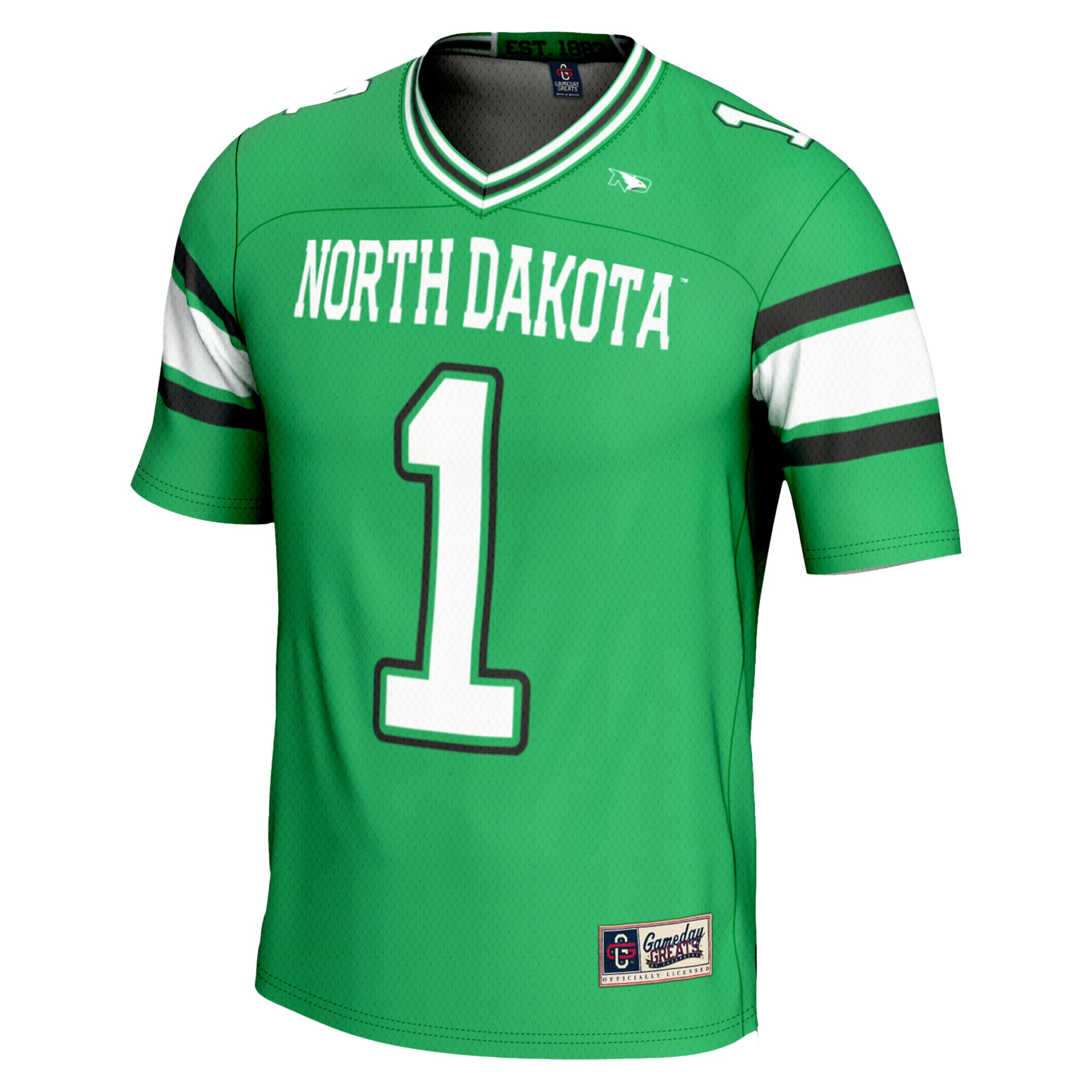 #1 North Dakota Endzone Football Jersey Kelly Green - back view