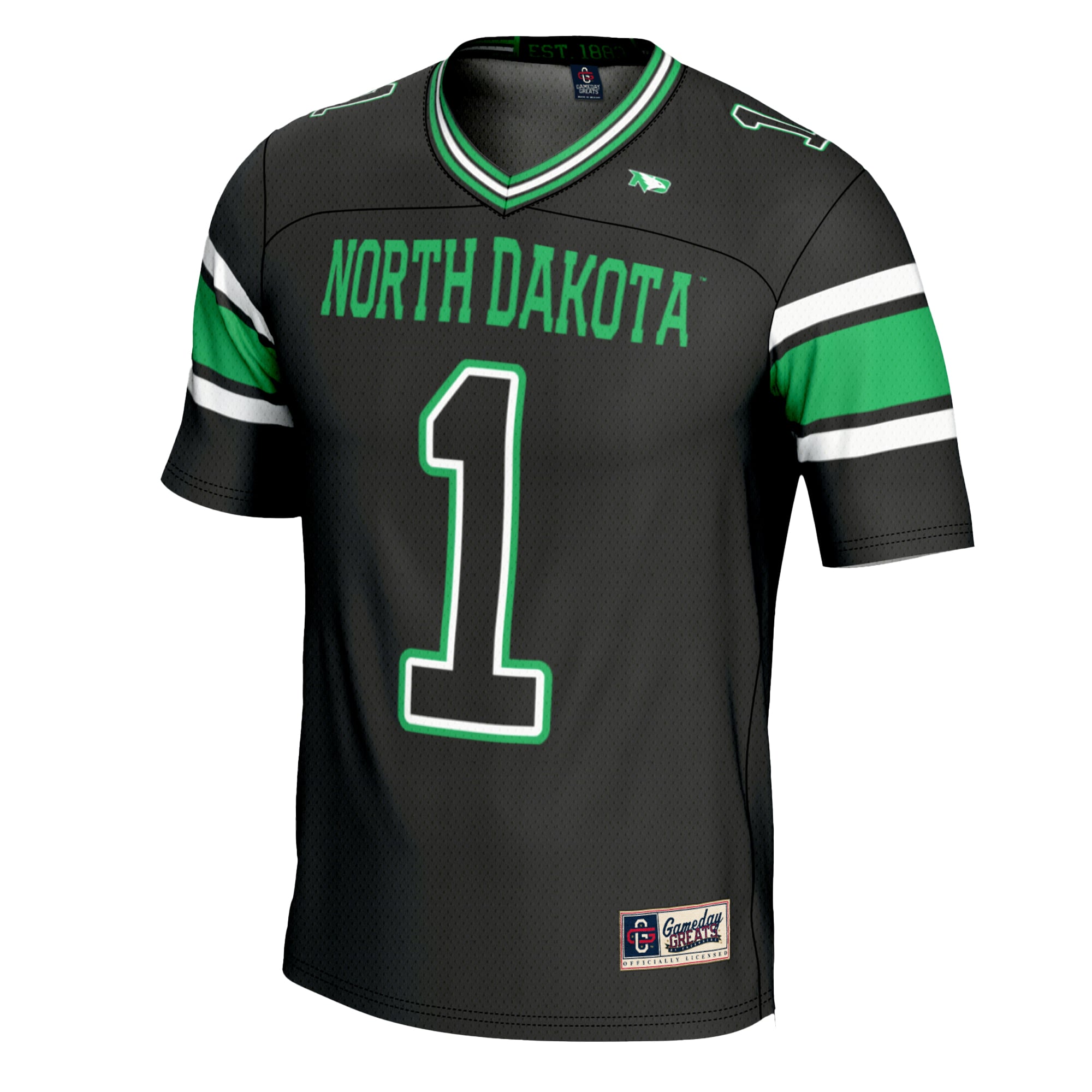 #1 North Dakota Football Jersey Black - front view