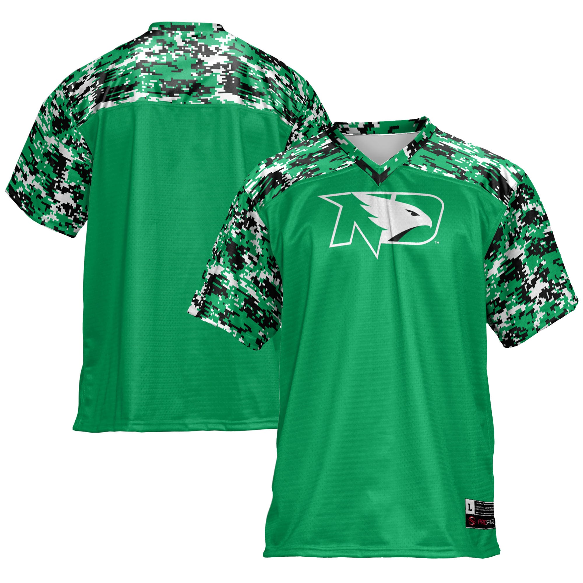 North Dakota Football Jersey Kelly Green - front and back view