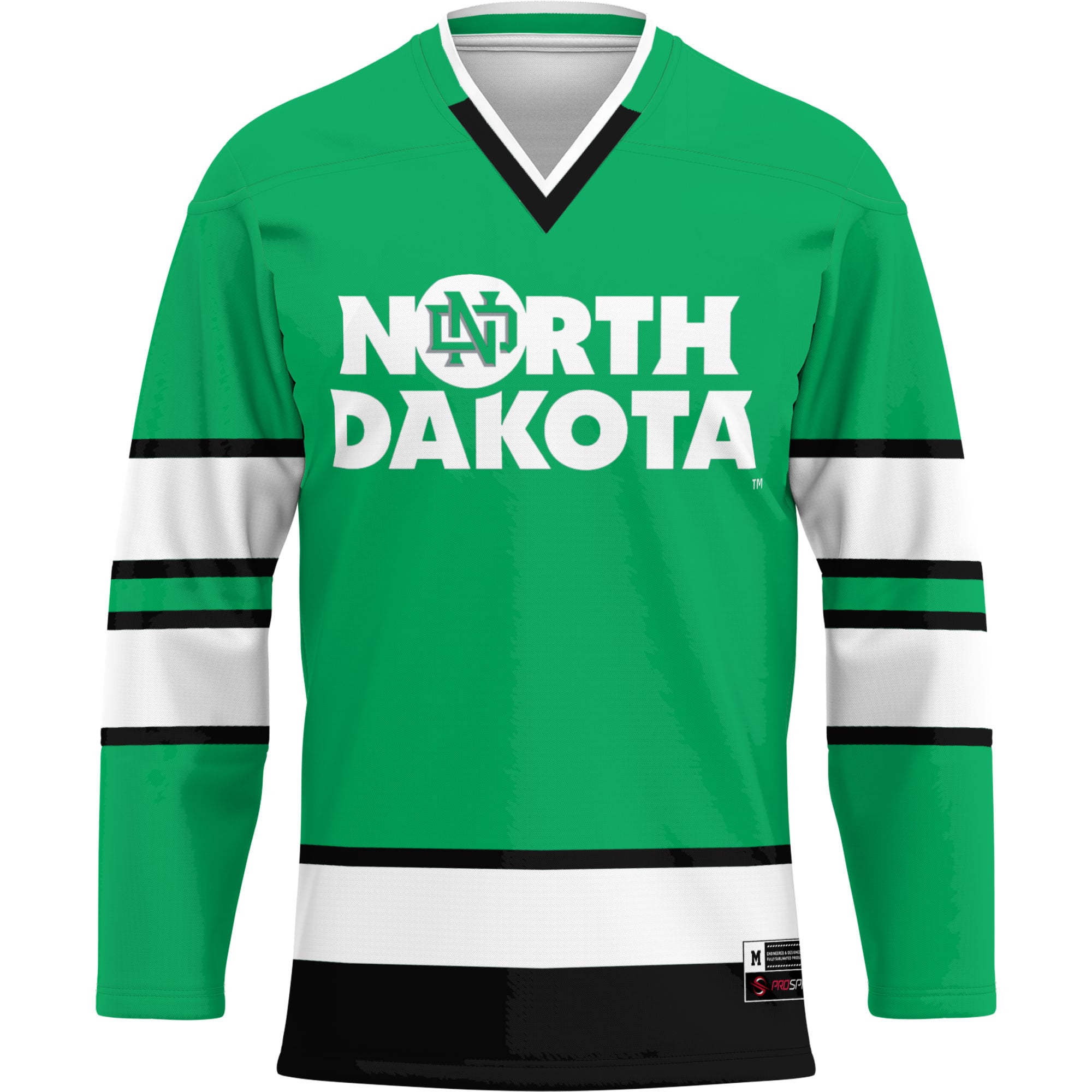 North Dakota Hockey Jersey - Kelly Green - front view