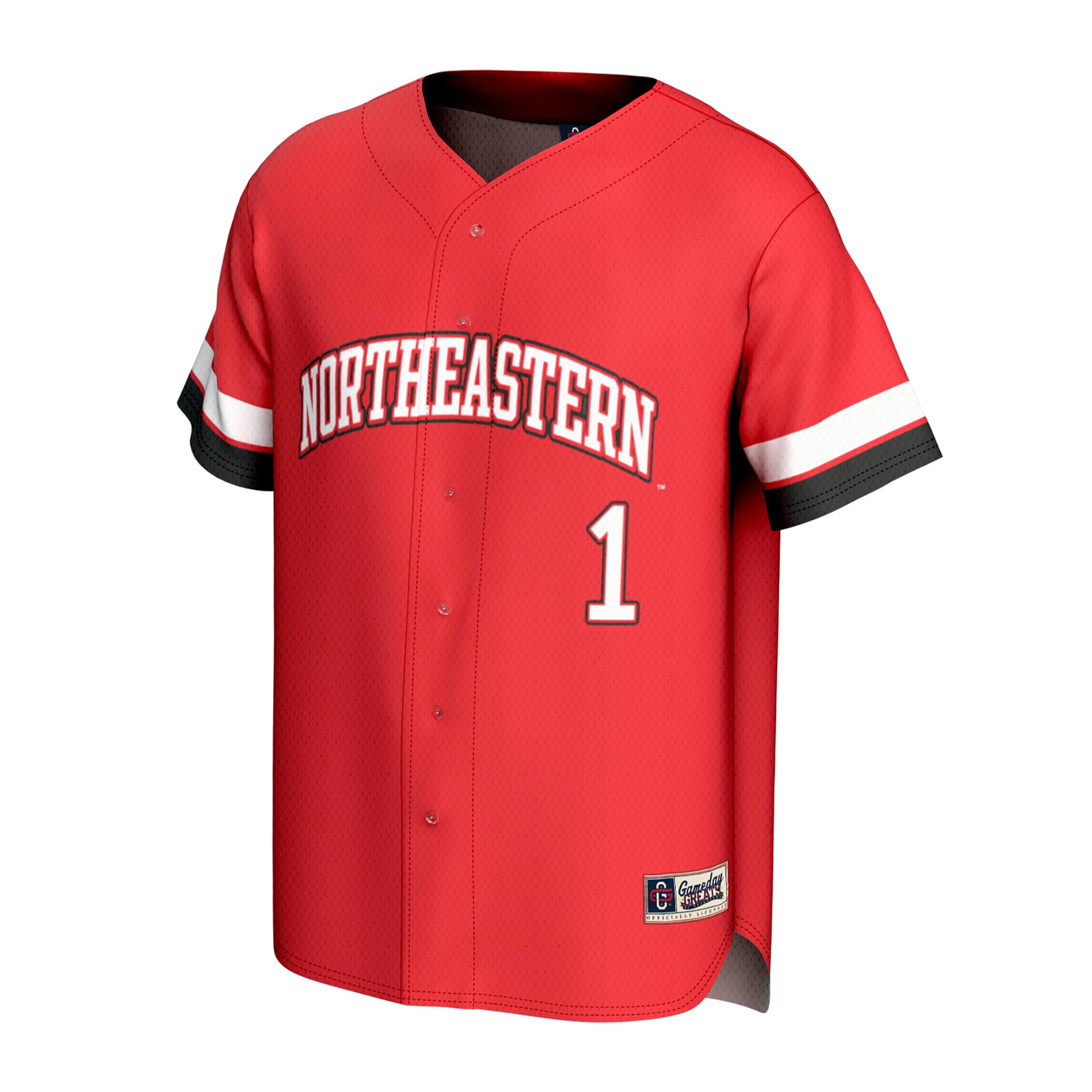 Northeastern Huskies Unisex Lightweight Collegiate Baseball Fashion Jersey Red - front view