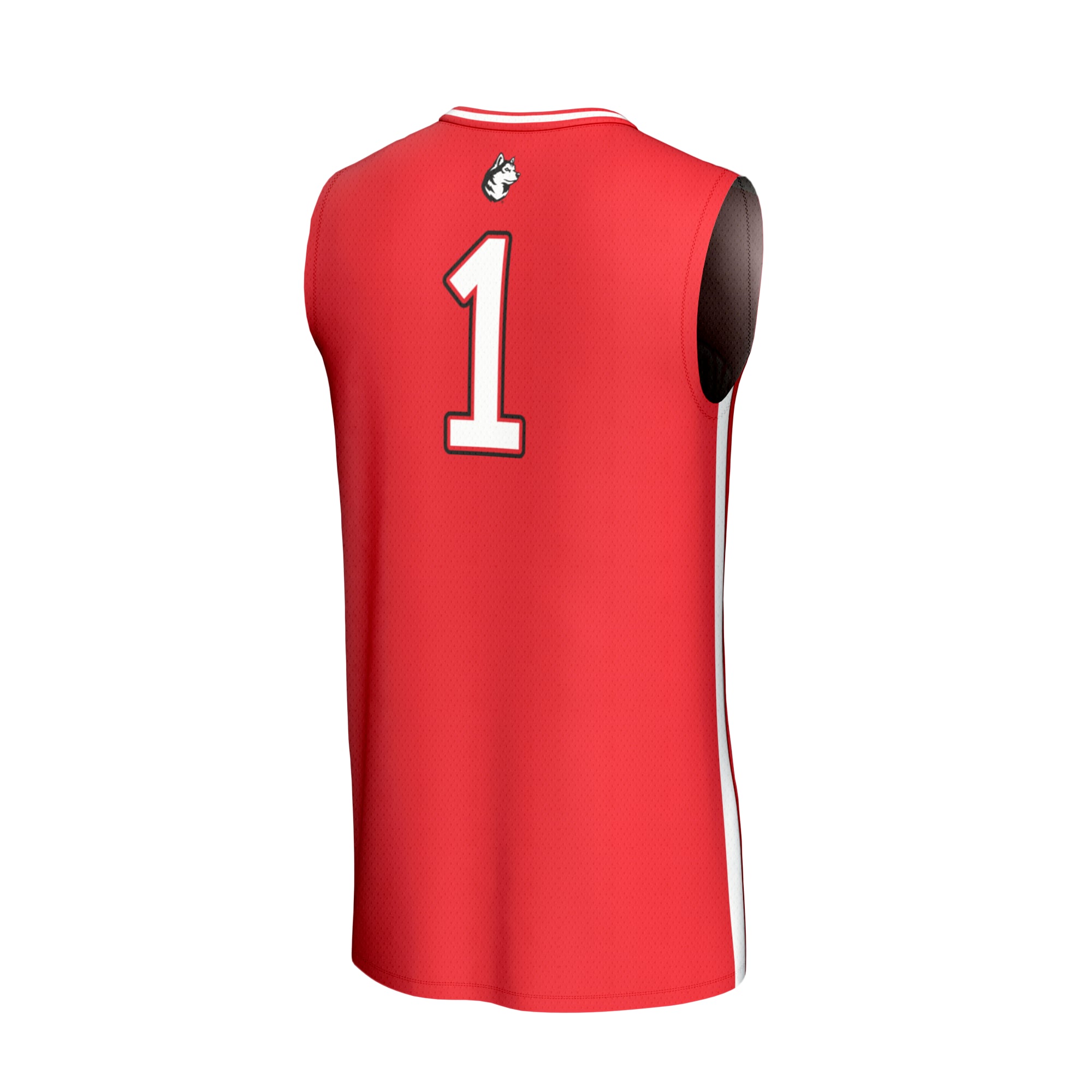 #1 Northeastern Huskies Youth Lightweight Collegiate Basketball Fashion Jersey Red - back view