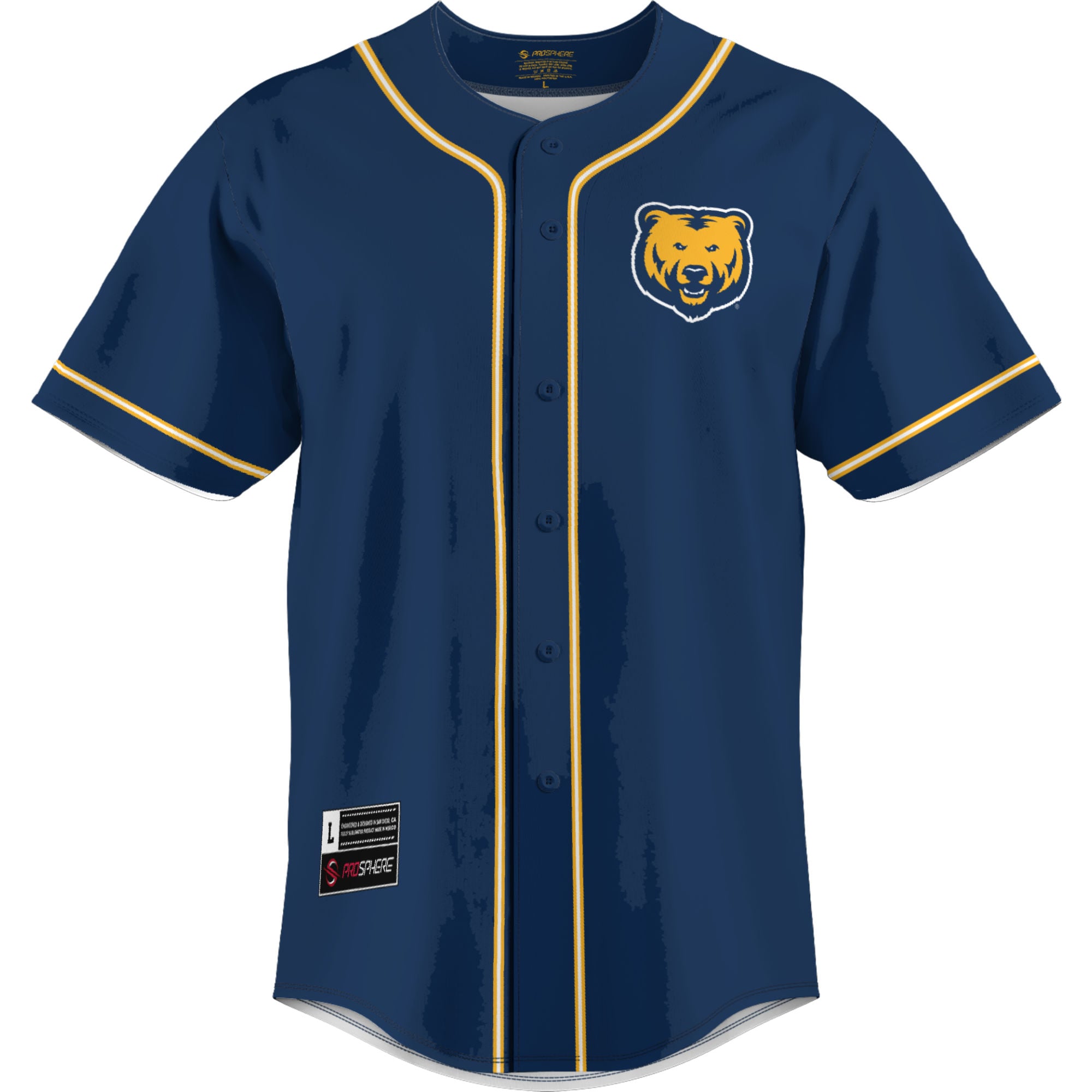 Northern Colorado Bears Lightweight Baseball Jersey Blue - front view