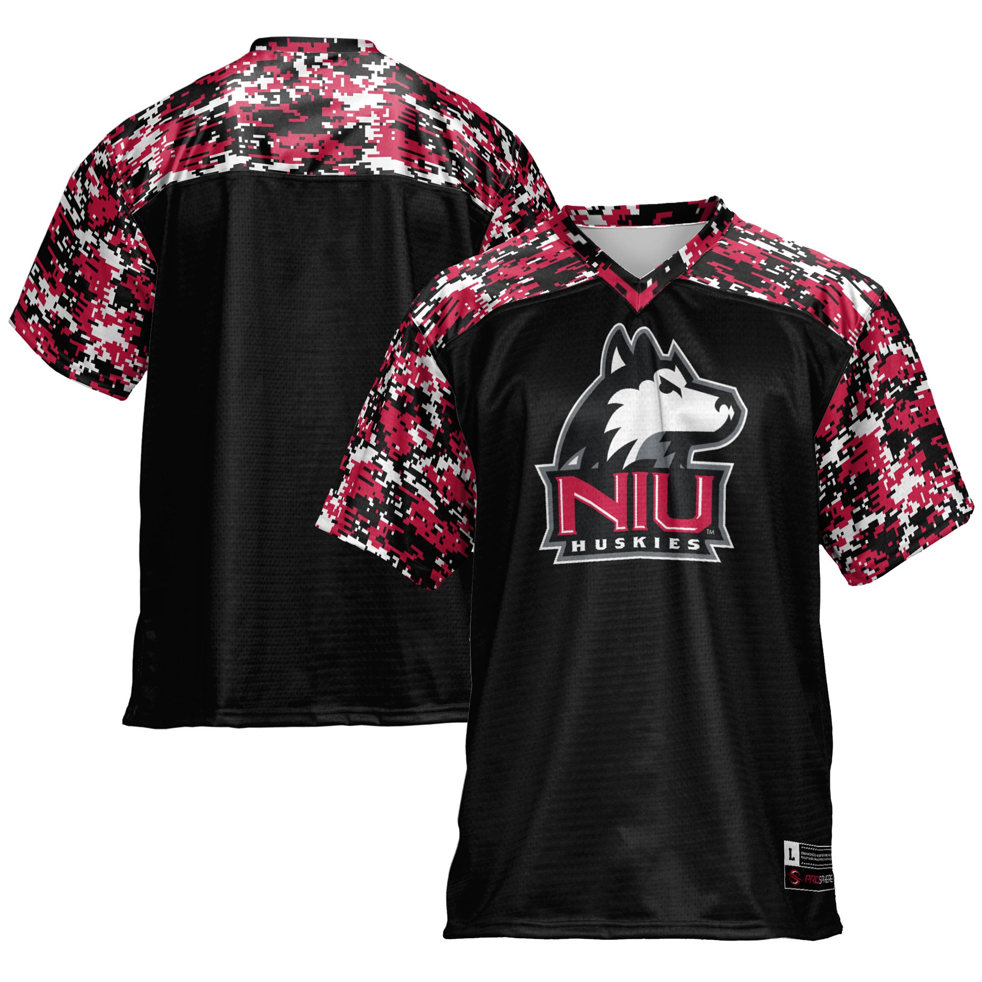 Northern Illinois Huskies Football Jersey Black - front and back view