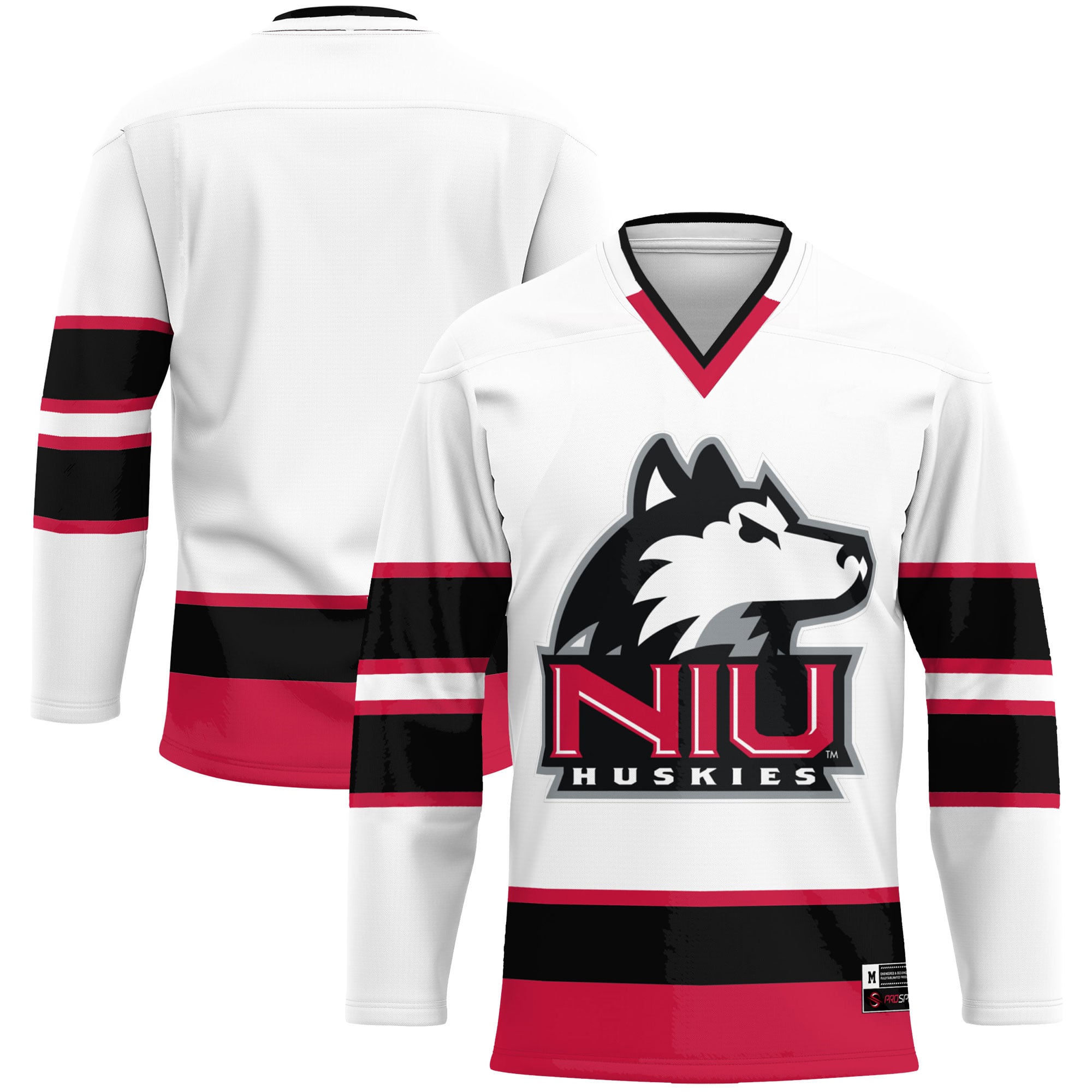 Northern Illinois Huskies Hockey Jersey Cardinal - front and back view