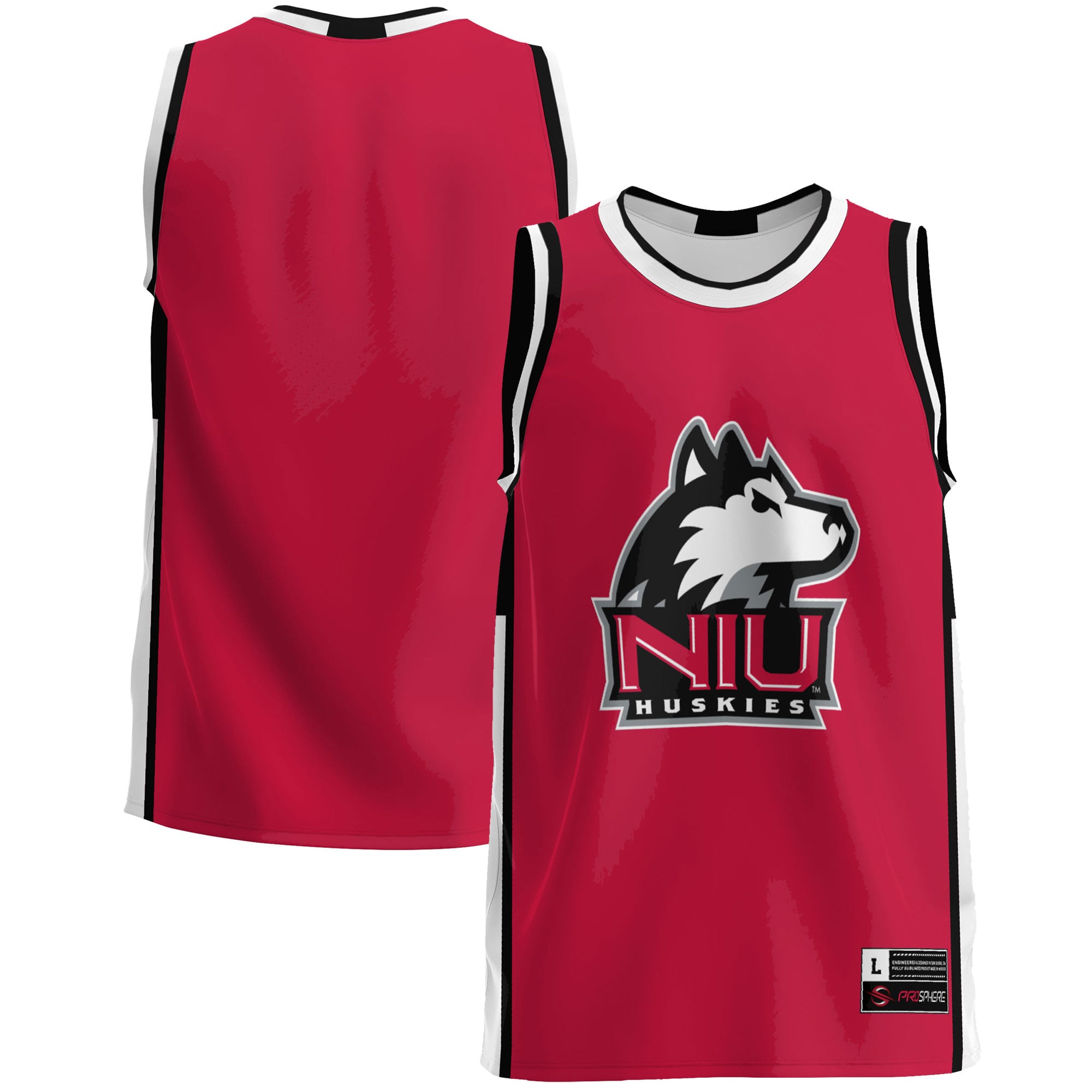Northern Illinois Huskies Lightweight Basketball Jersey Cardinal - front and back view