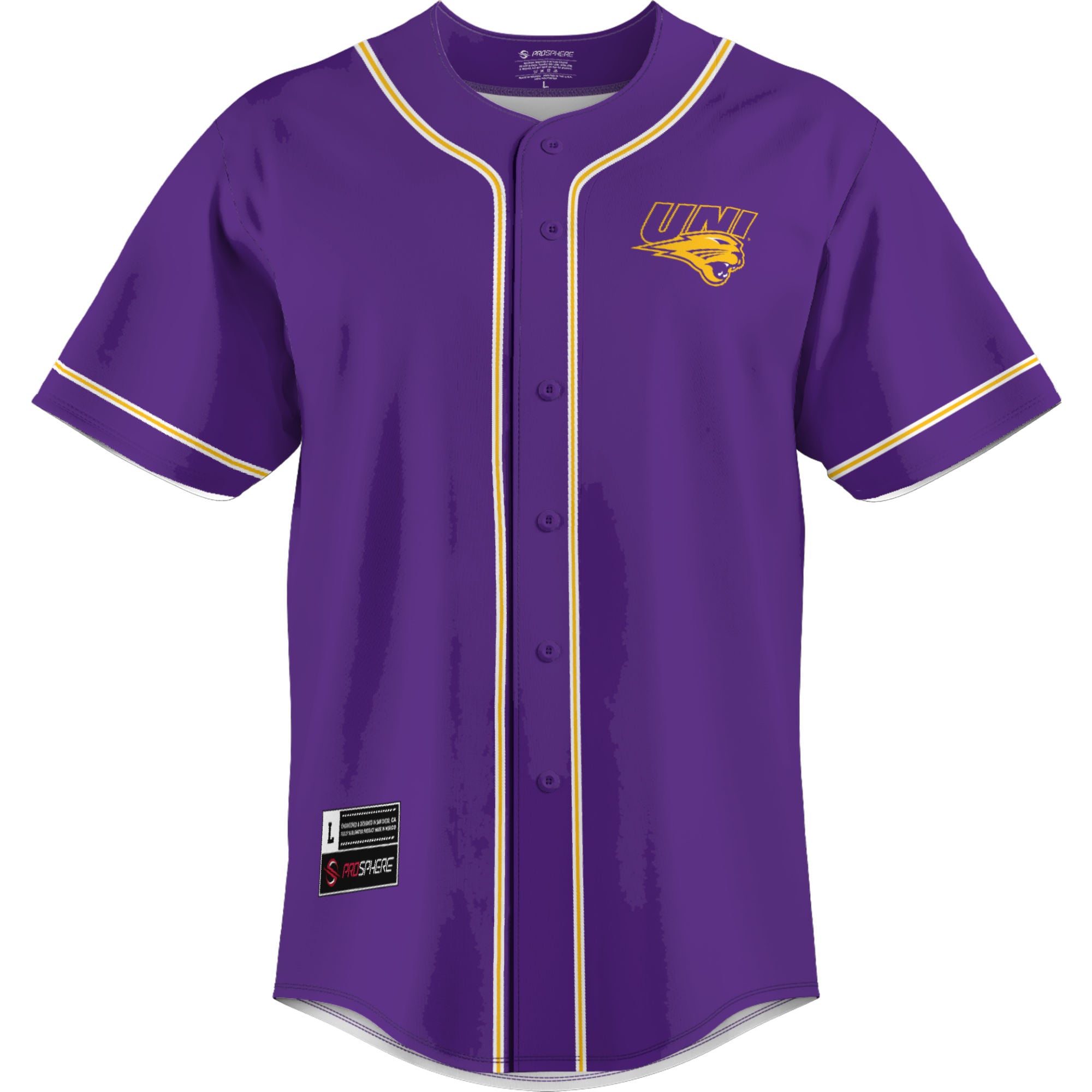 Northern Iowa Panthers Lightweight Baseball Jersey Purple - front view