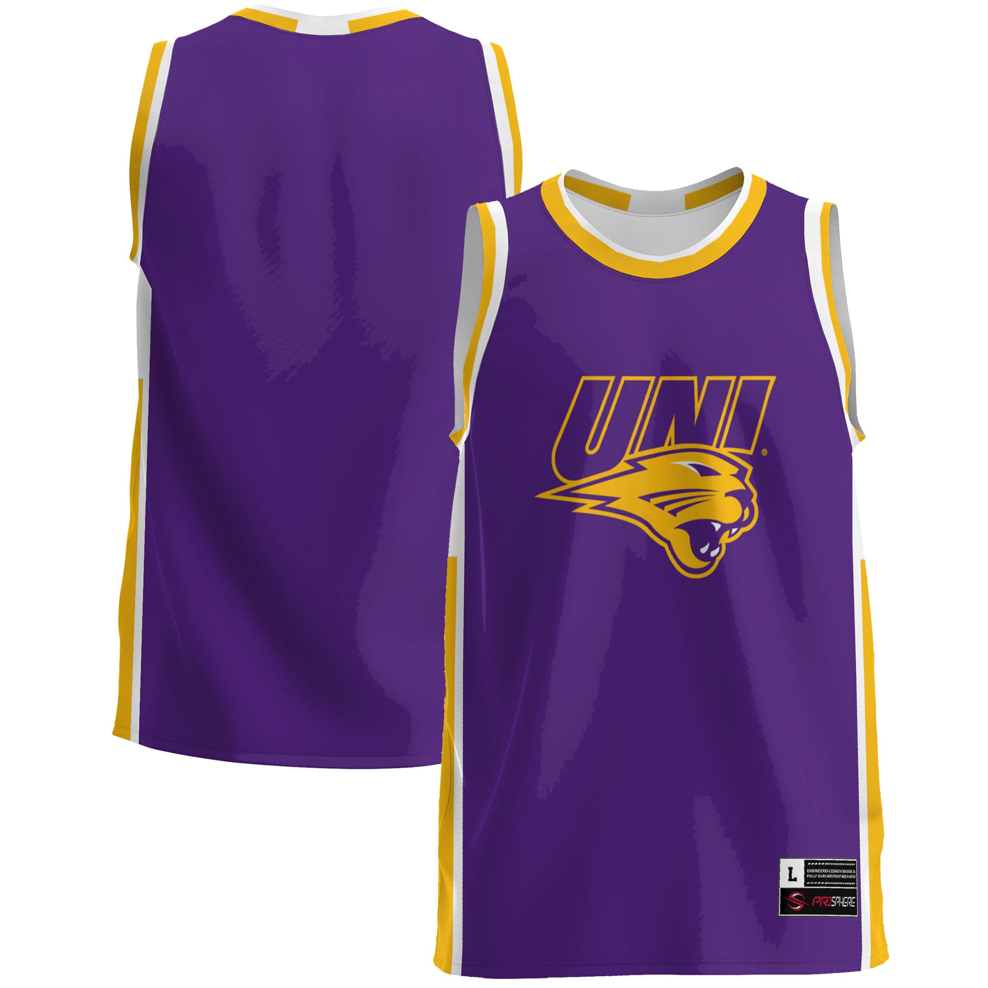 Northern Iowa Panthers Lightweight Basketball Jersey Purple - front and back view