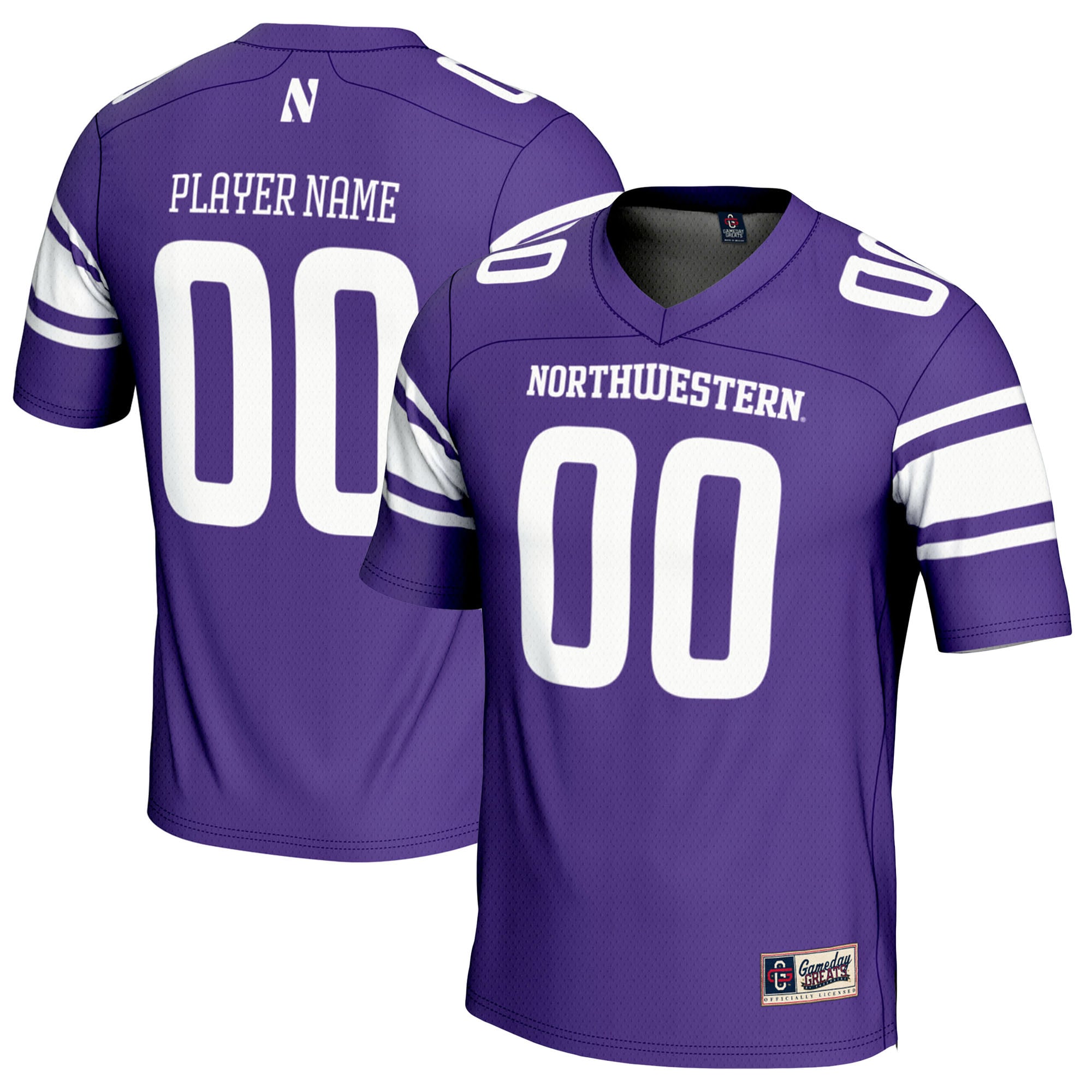 Northwestern Wildcats Football Jersey Purple - front and back view