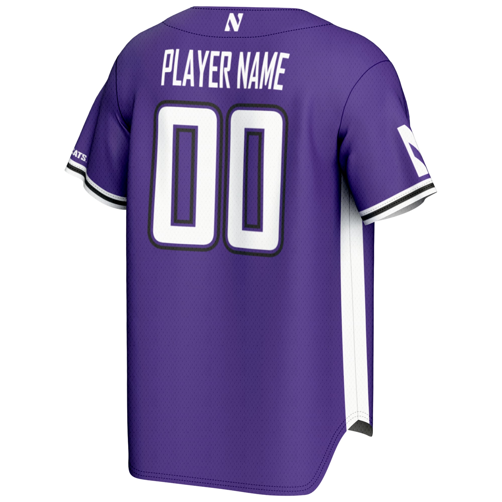 Northwestern Wildcats Lightweight Baseball Jersey Purple - back view