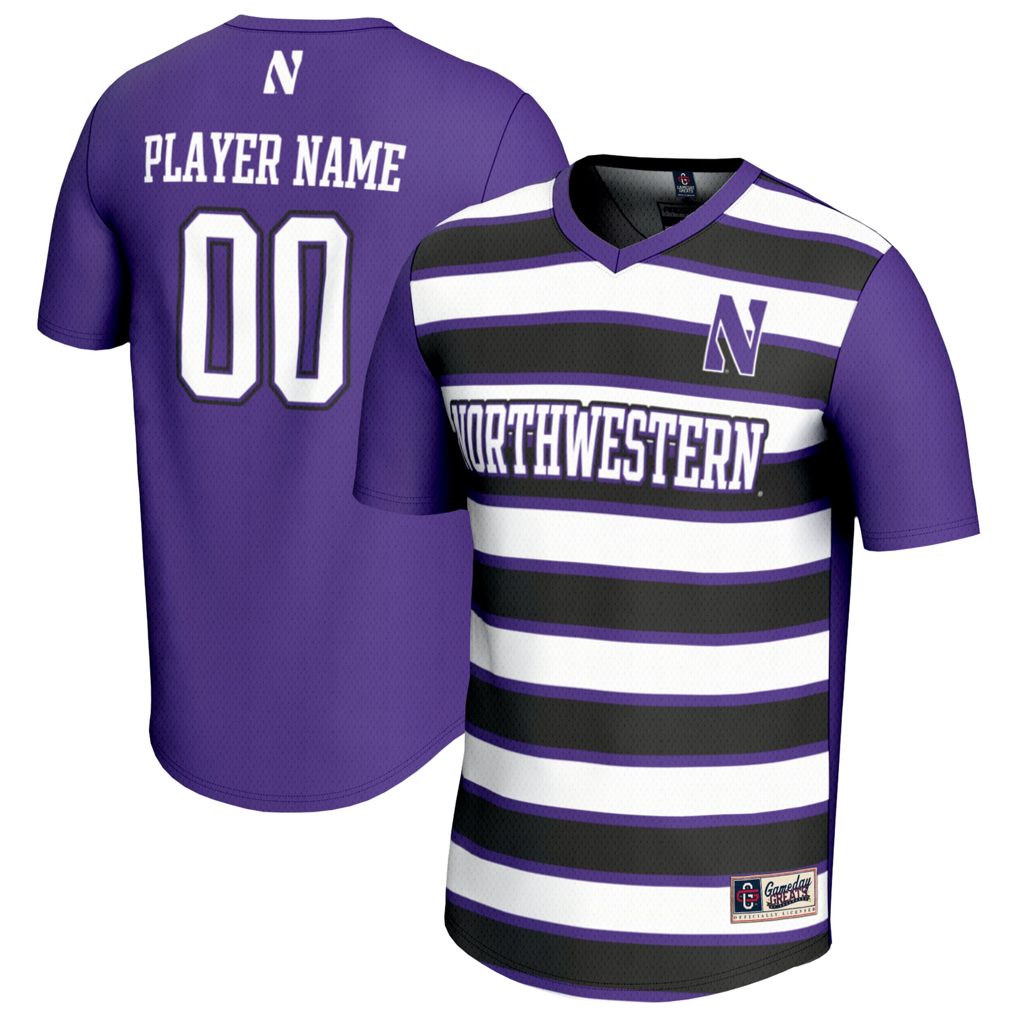 Northwestern Wildcats Unisex Collegiate Women's Soccer Lightweight Fashion - front and back view