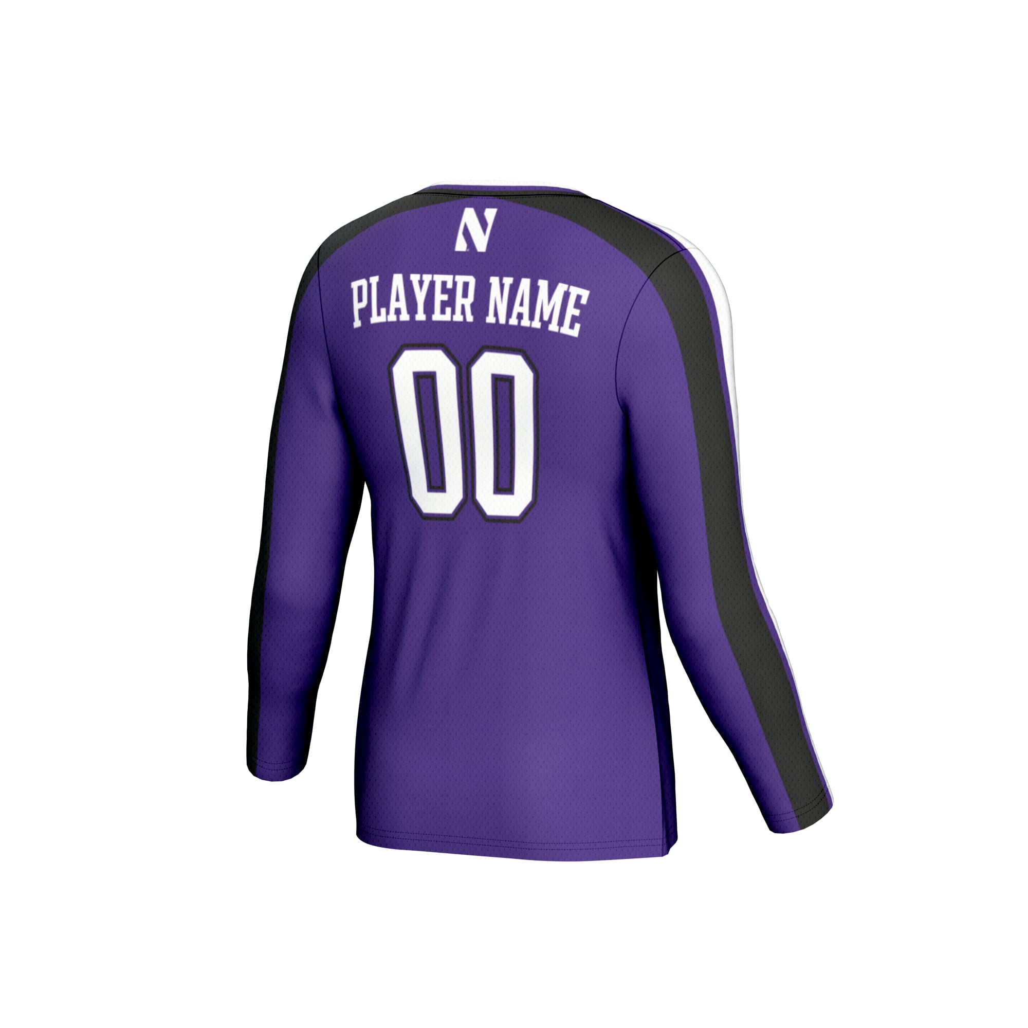 Northwestern Wildcats Unisex Collegiate Women's Volleyball Lightweight Fashion Jersey - back view