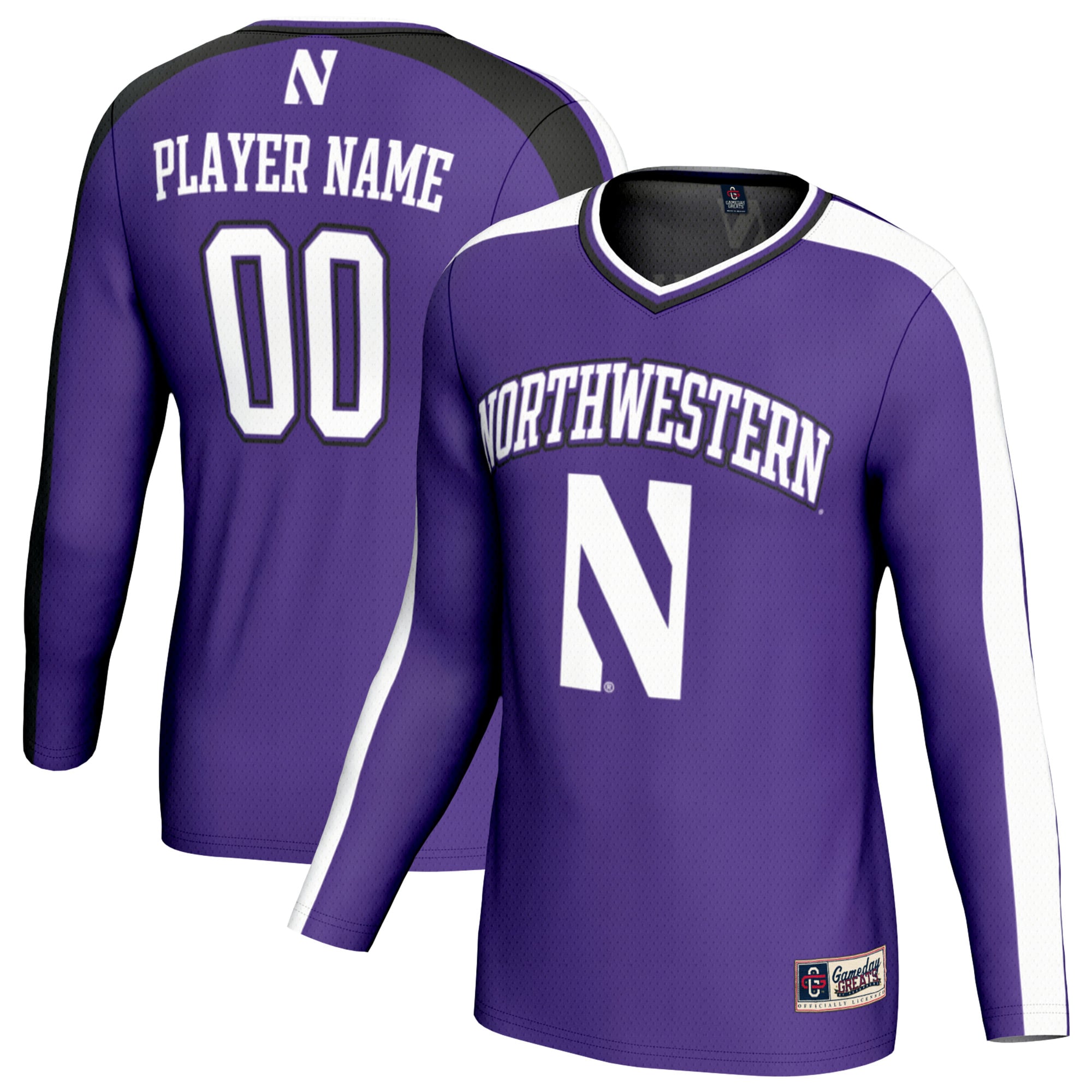 Northwestern Wildcats Unisex Collegiate Women's Volleyball Lightweight - front and back view