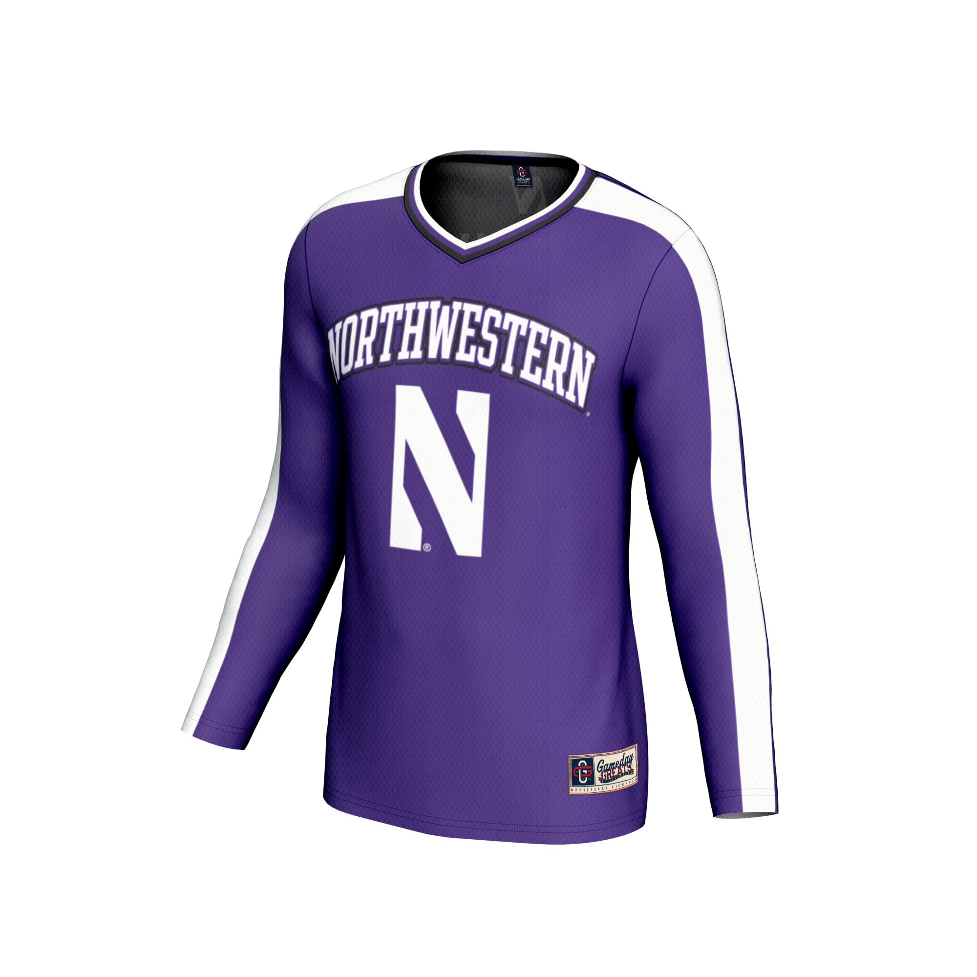 Northwestern Wildcats Unisex Collegiate Women's Volleyball Lightweight Fashion Jersey - front view