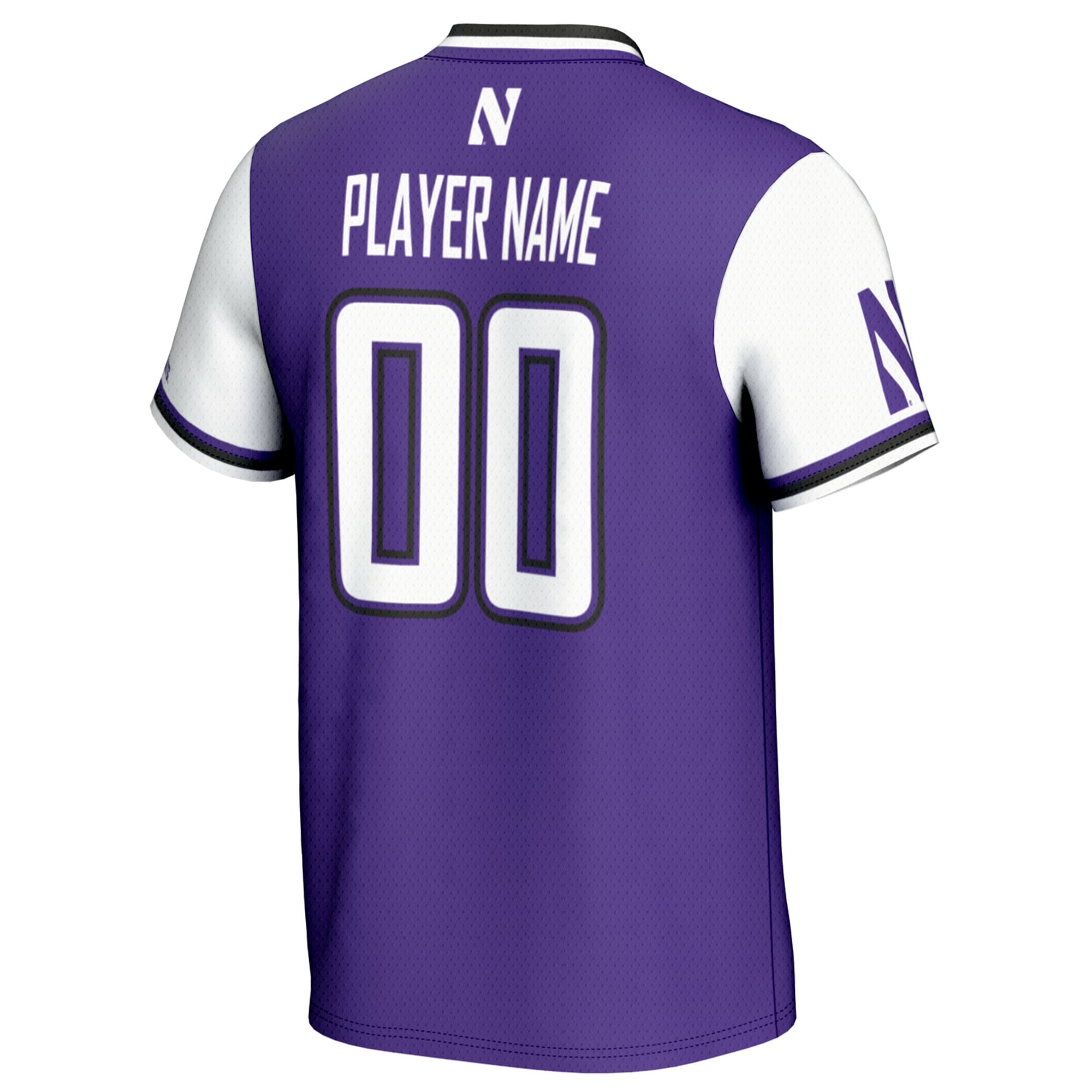 Northwestern Wildcats Unisex Lightweight Softball Jersey Purple - back view