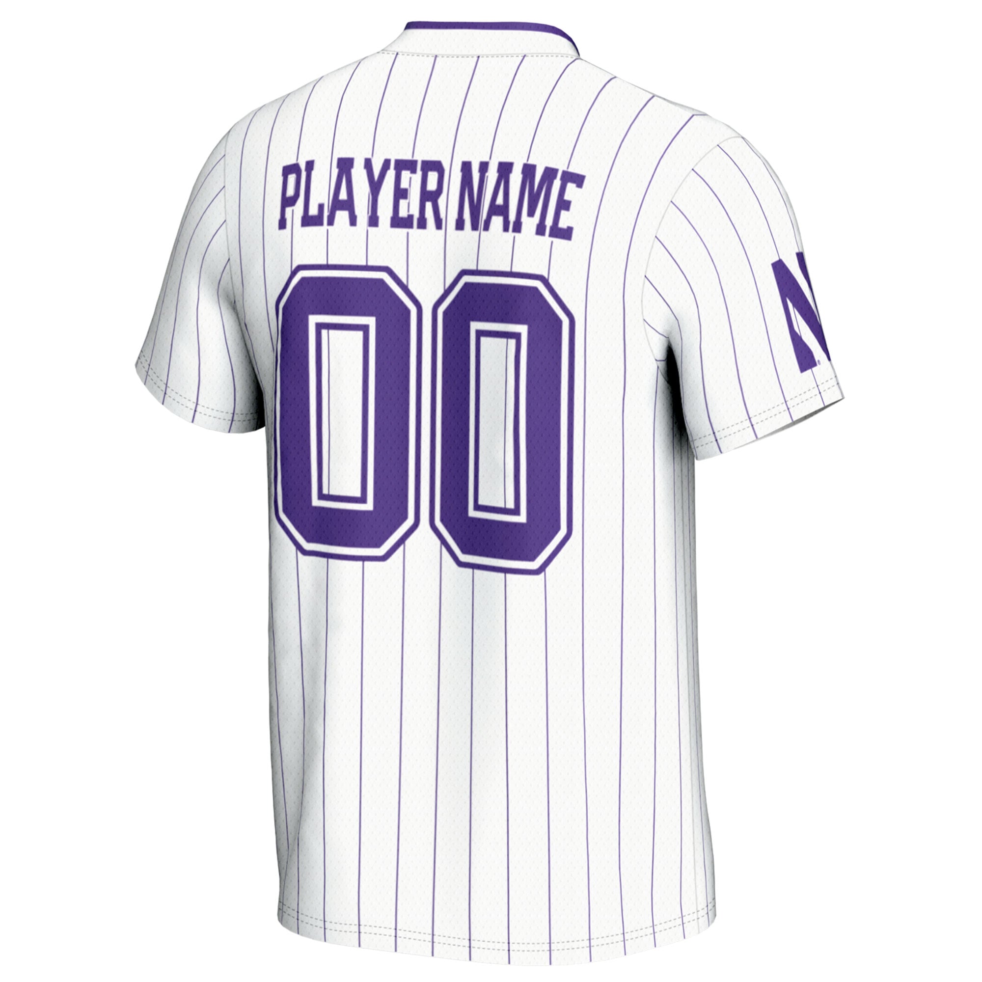 Northwestern Wildcats Unisex Lightweight Softball Jersey White - back view