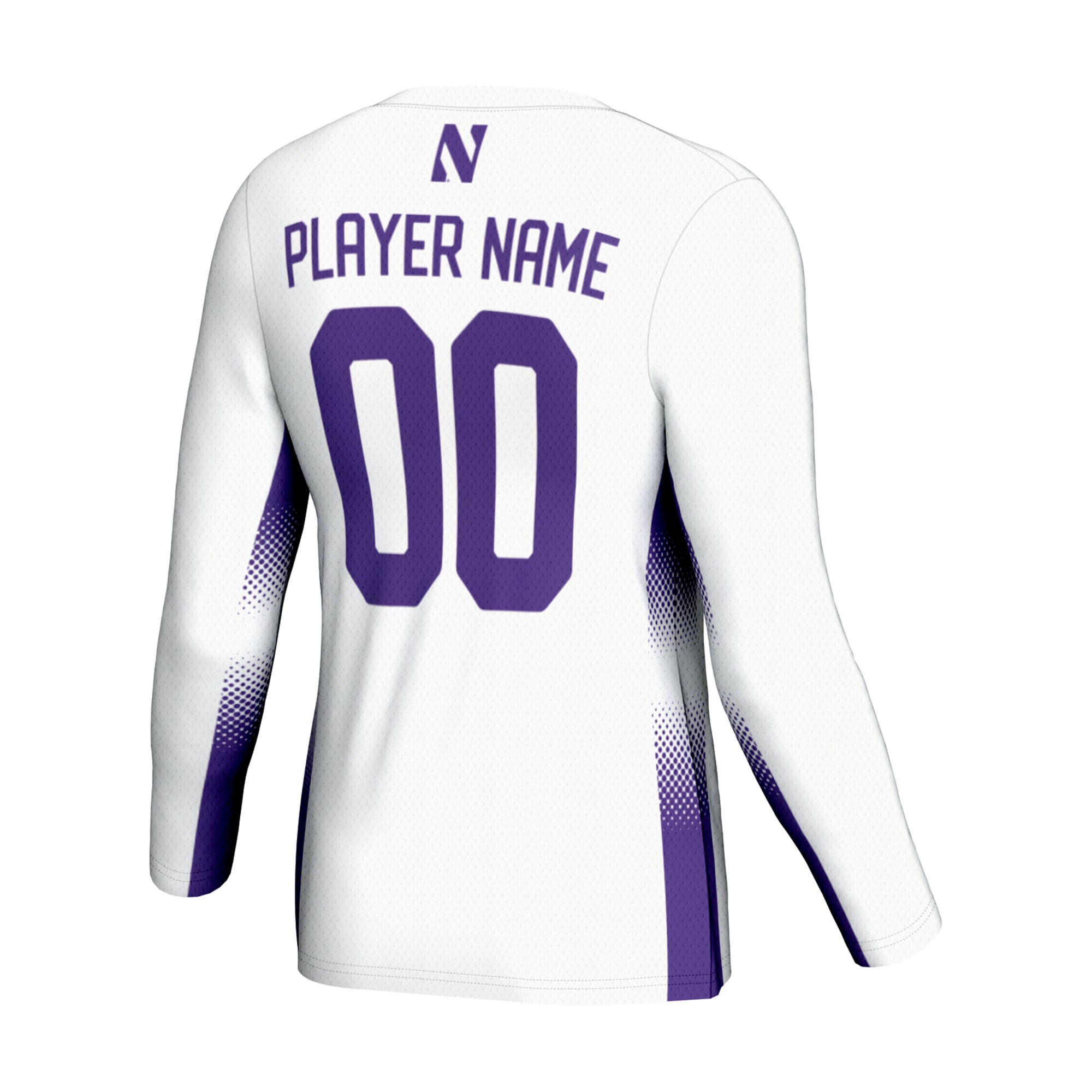 Northwestern Wildcats Unisex Lightweight Volleyball Jersey - White - back view