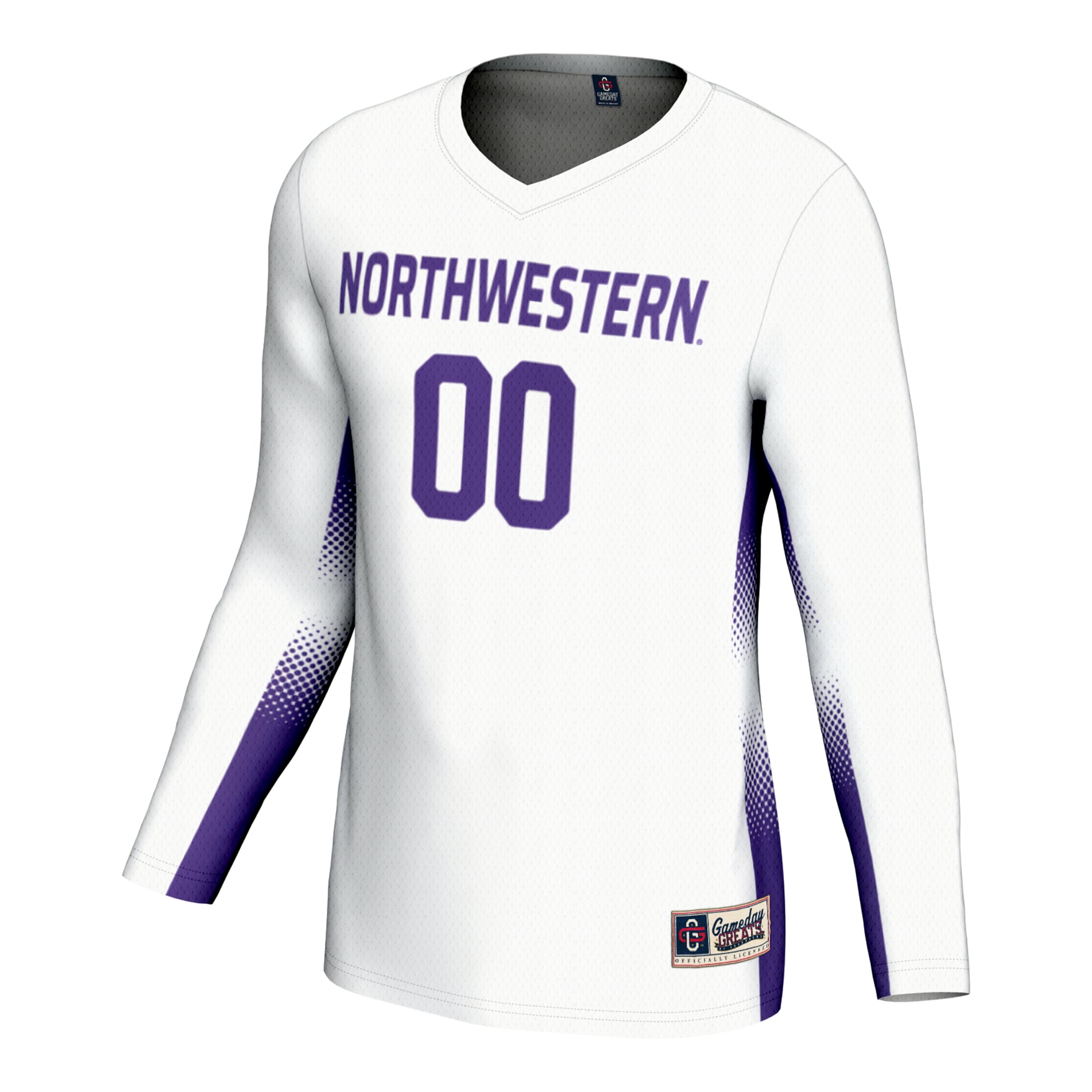 Northwestern Wildcats Unisex Lightweight Volleyball Jersey - White - front view
