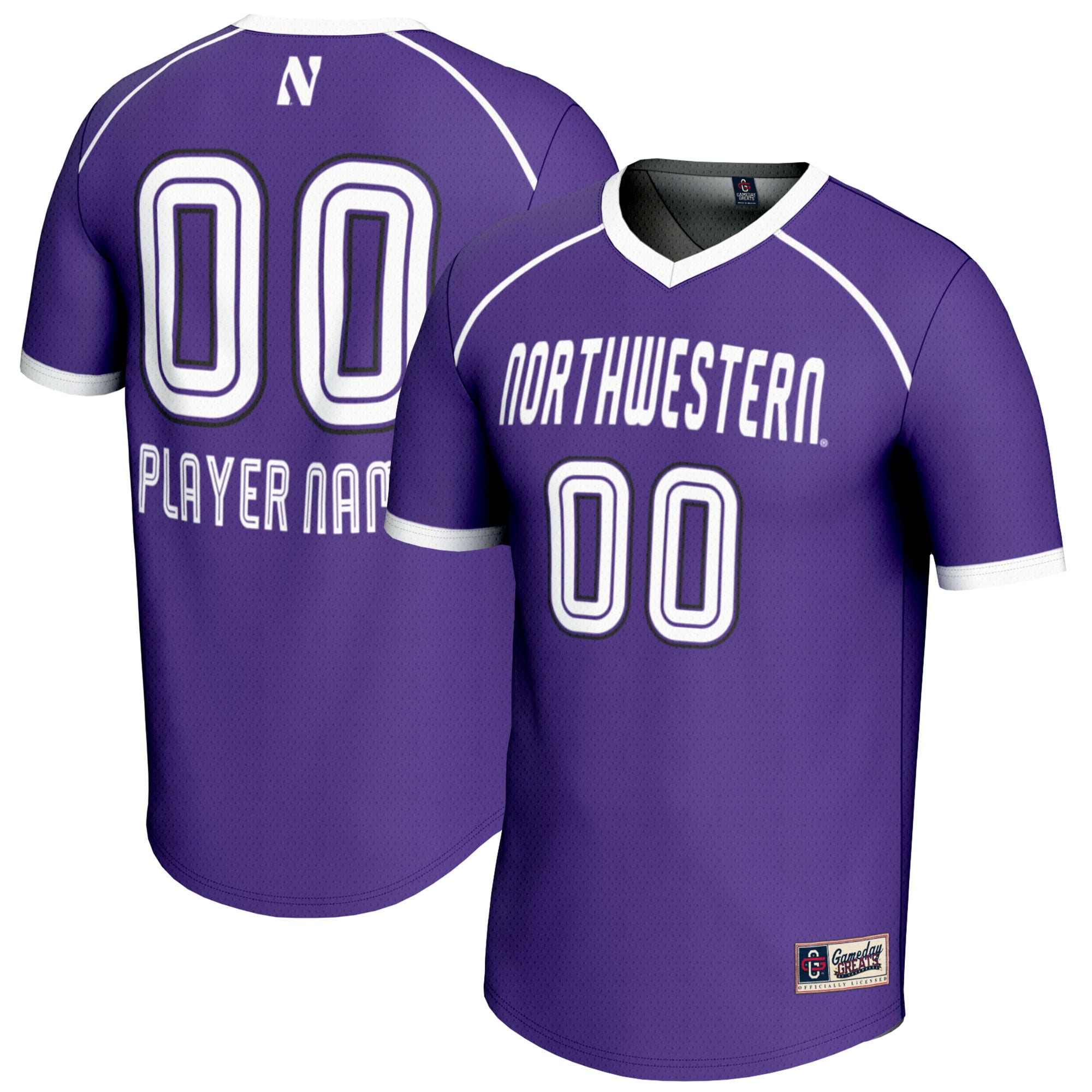 Northwestern Wildcats Youth Women's Lacrosse Lightweight Jersey Purple - front and back view