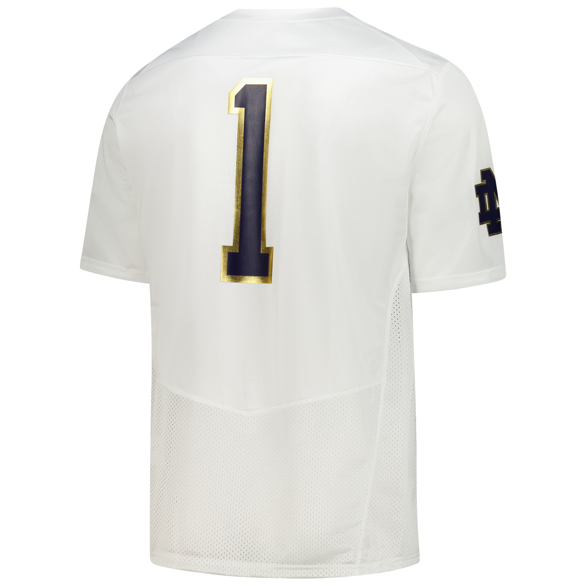 Notre Dame Fighting Irish #1 Football Jersey White - back view
