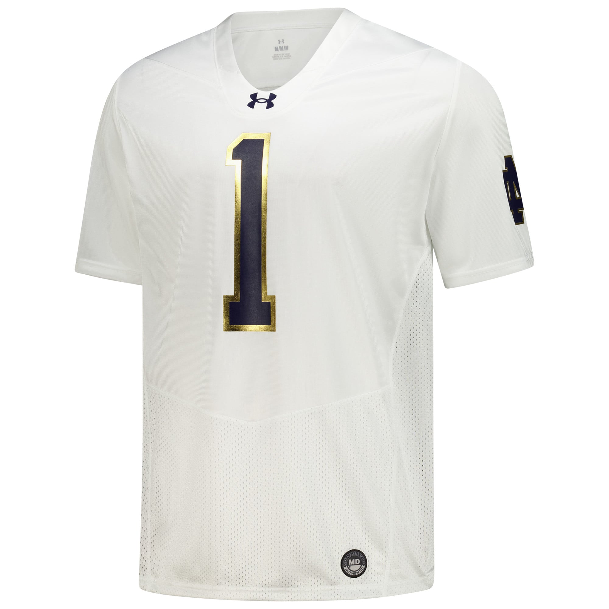 Notre Dame Fighting Irish #1 Football Jersey White - front view