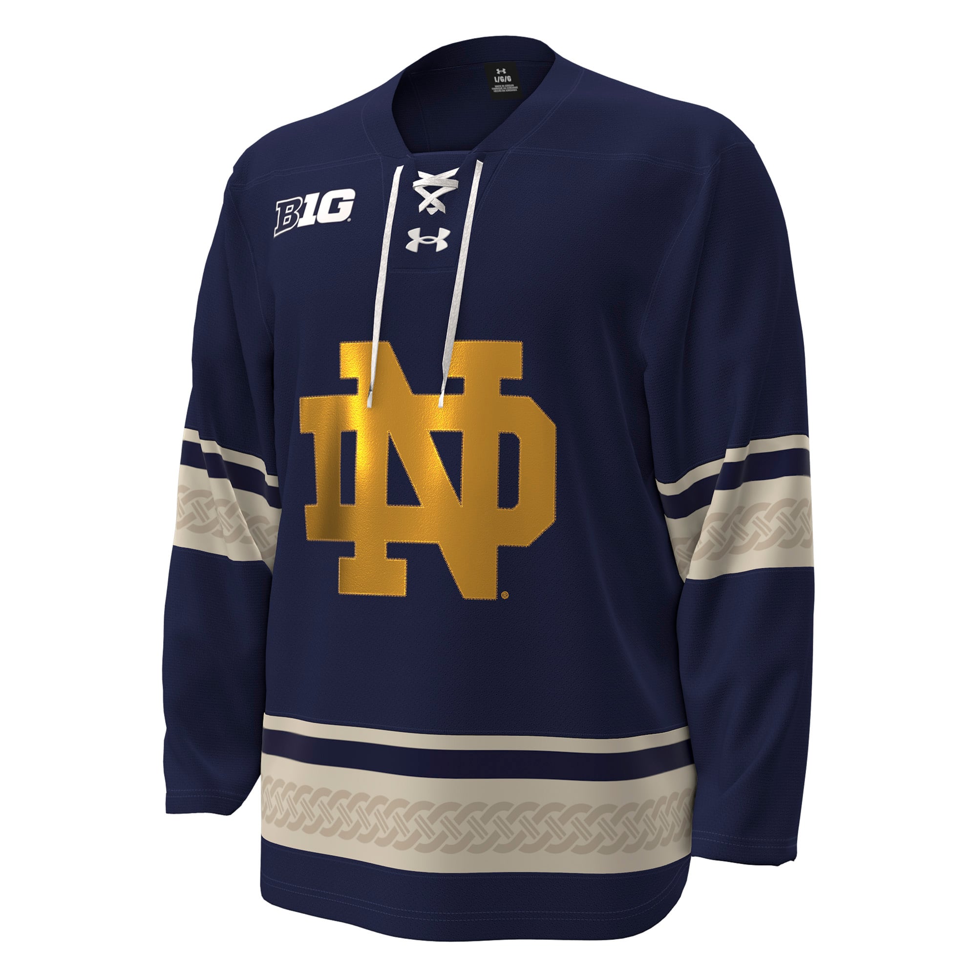 #42 Notre Dame Fighting Irish Alternate Hockey Jersey Navy - front view