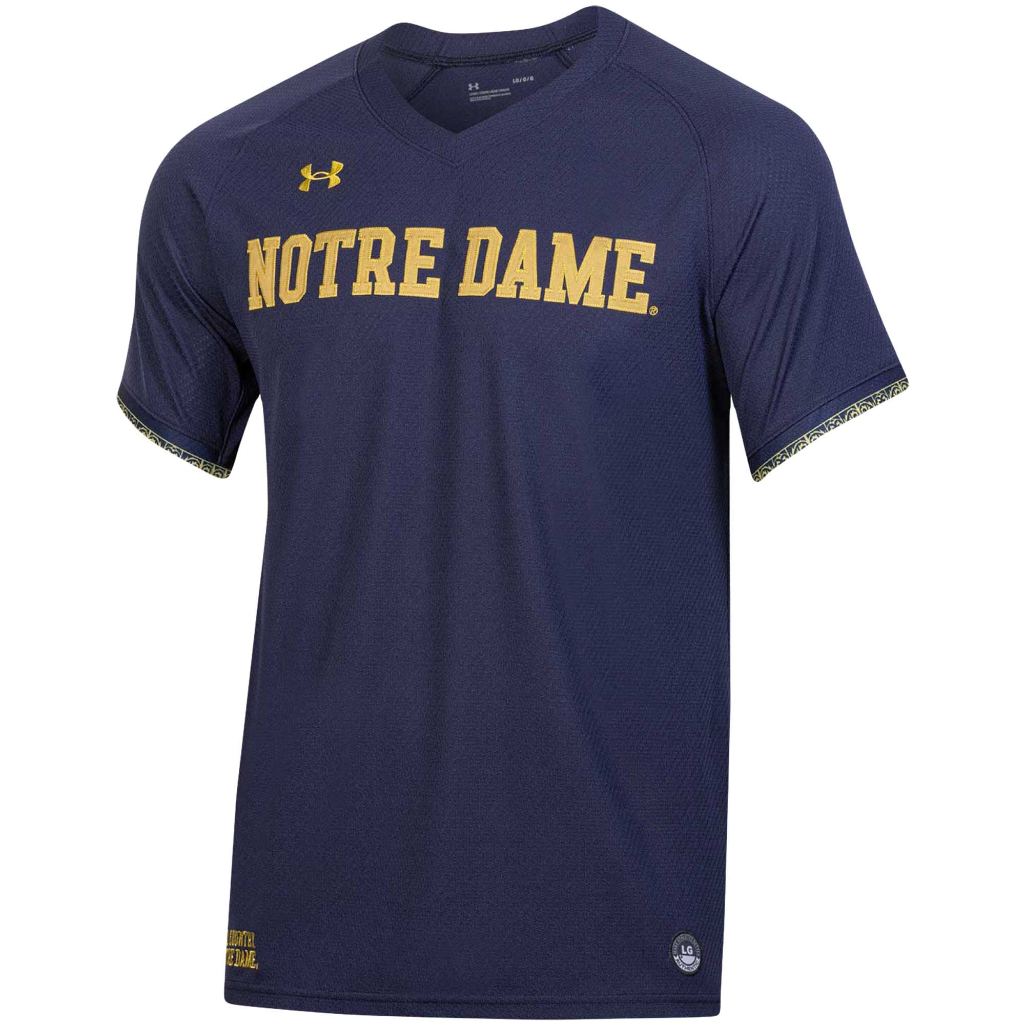 Notre Dame Fighting Irish Baseball Jersey Navy - front view