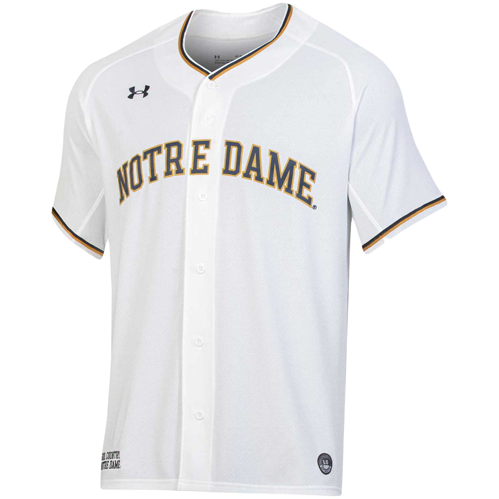 Notre Dame Fighting Irish Baseball Jersey White - front view