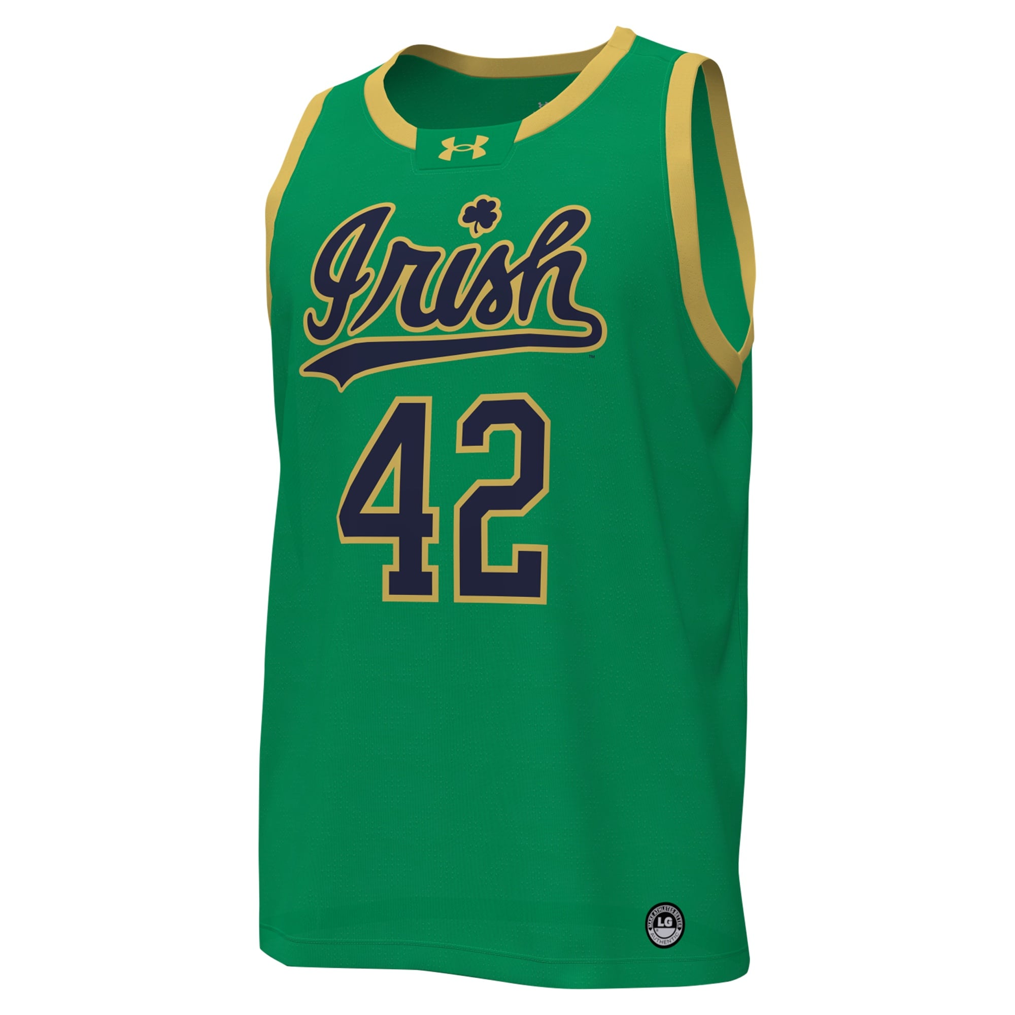 # Notre Dame Fighting Irish Basketball Jersey Kelly Green - front view