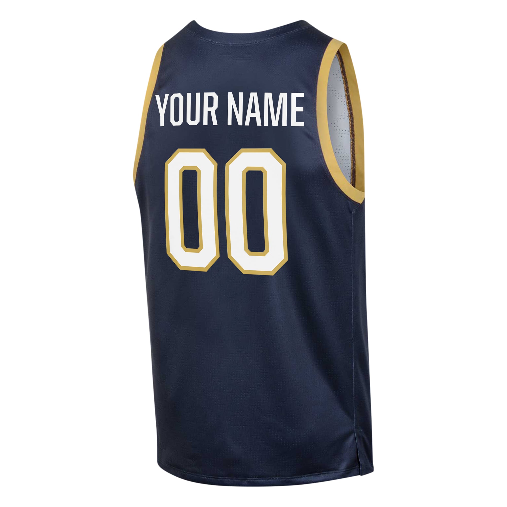 Notre Dame Fighting Irish Custom Alternate Basketball Jersey Navy - back view
