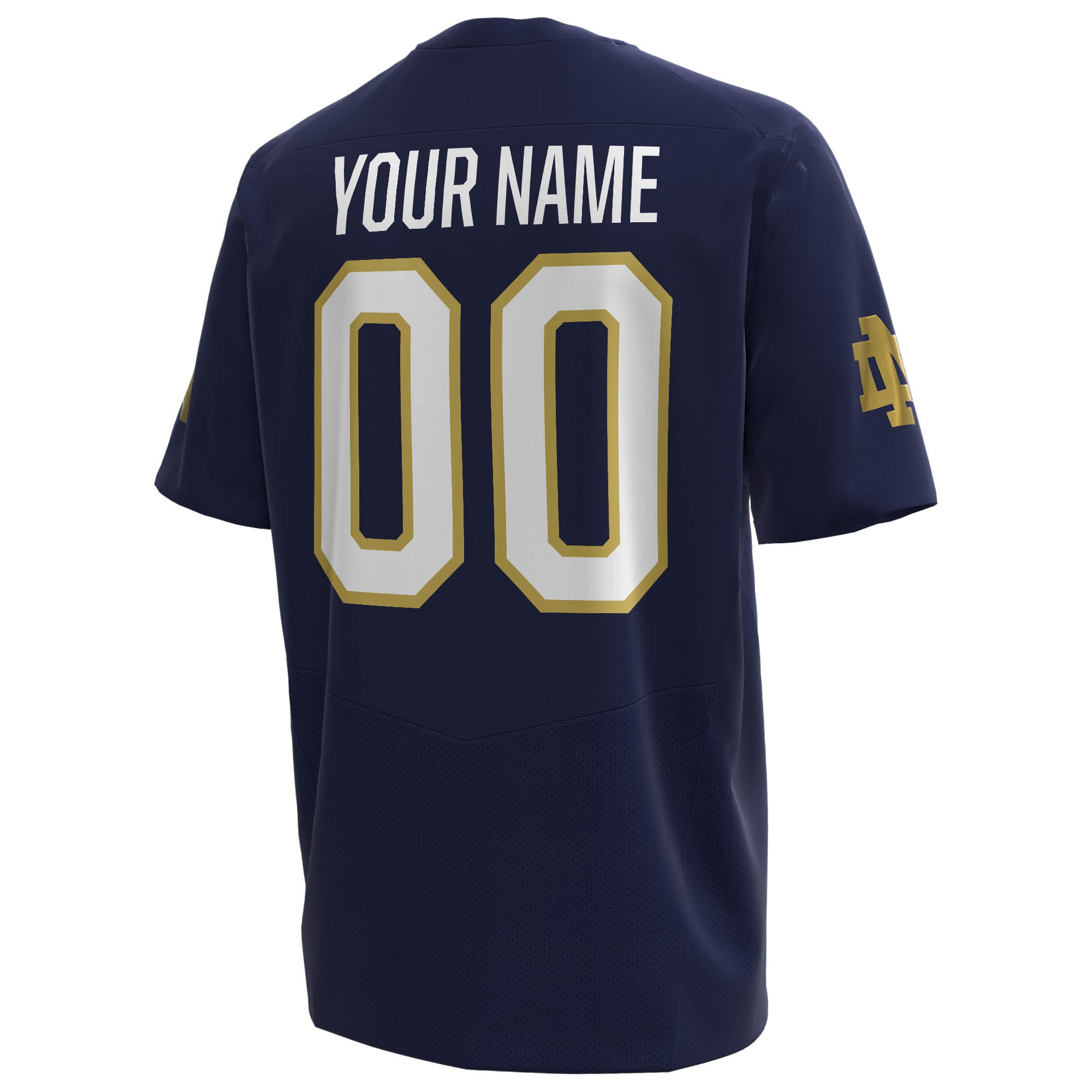 Notre Dame Fighting Irish Custom Football Jersey Navy - back view