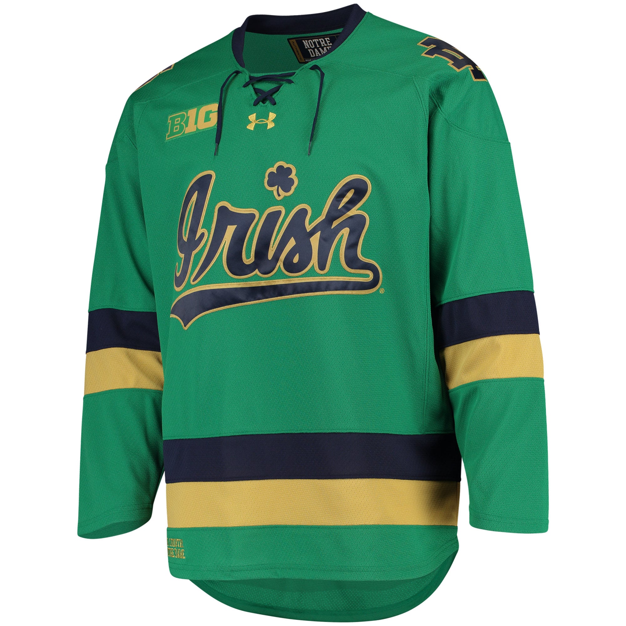 Notre Dame Fighting Irish Hockey Jersey Green - front view