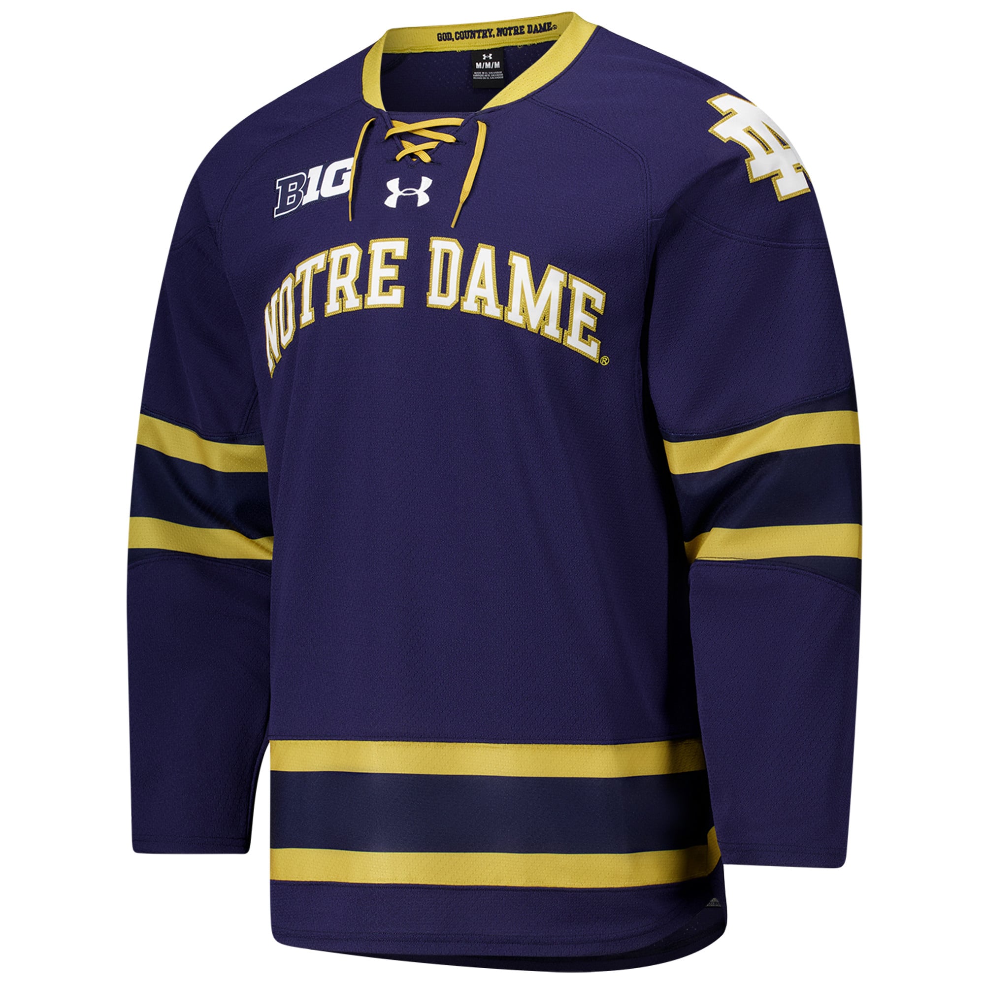 Notre Dame Fighting Irish Hockey Jersey Navy - front view