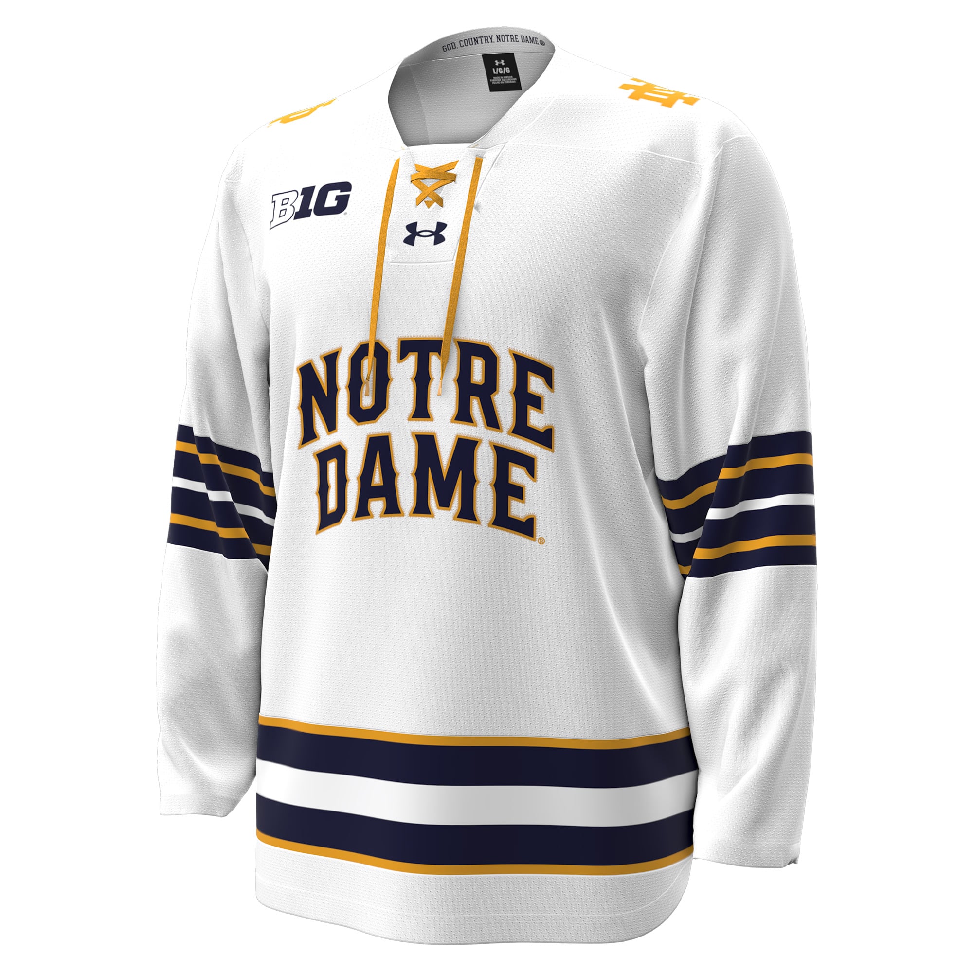 Notre Dame Fighting Irish Home Hockey Jersey White - front view