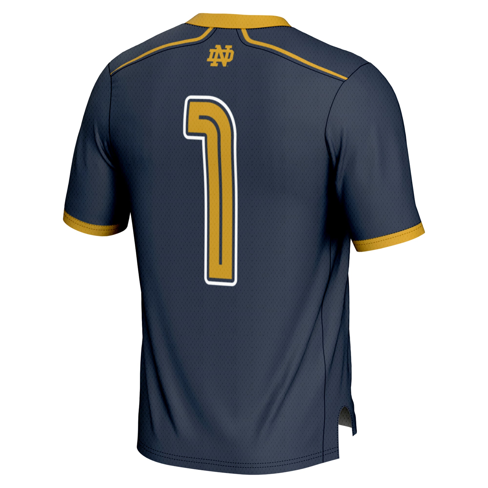 #1 Notre Dame Fighting Irish Lightweight Lacrosse Fashion Jersey Navy - back view