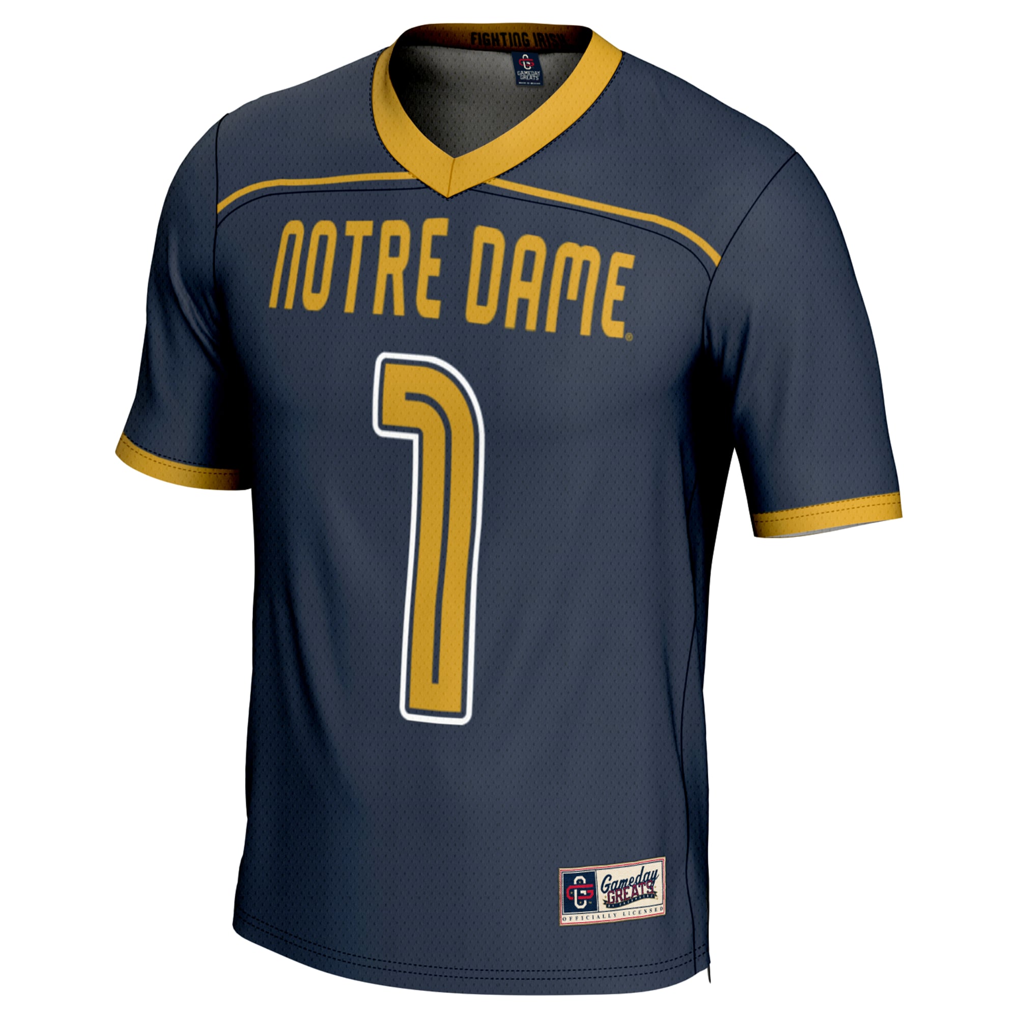 #1 Notre Dame Fighting Irish Lightweight Lacrosse Fashion Jersey Navy - front view