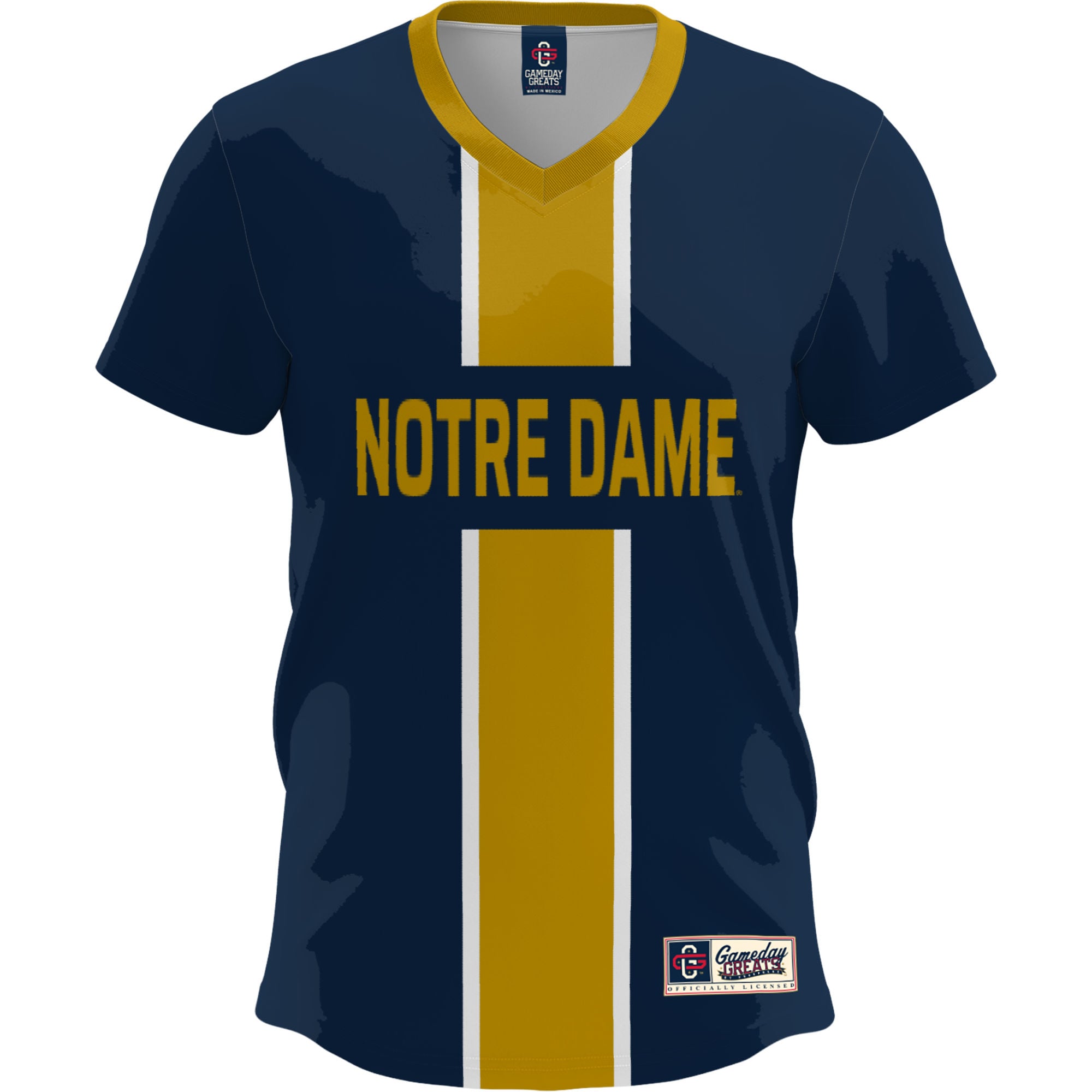 Notre Dame Fighting Irish Lightweight Soccer Fashion Jersey Navy - front view