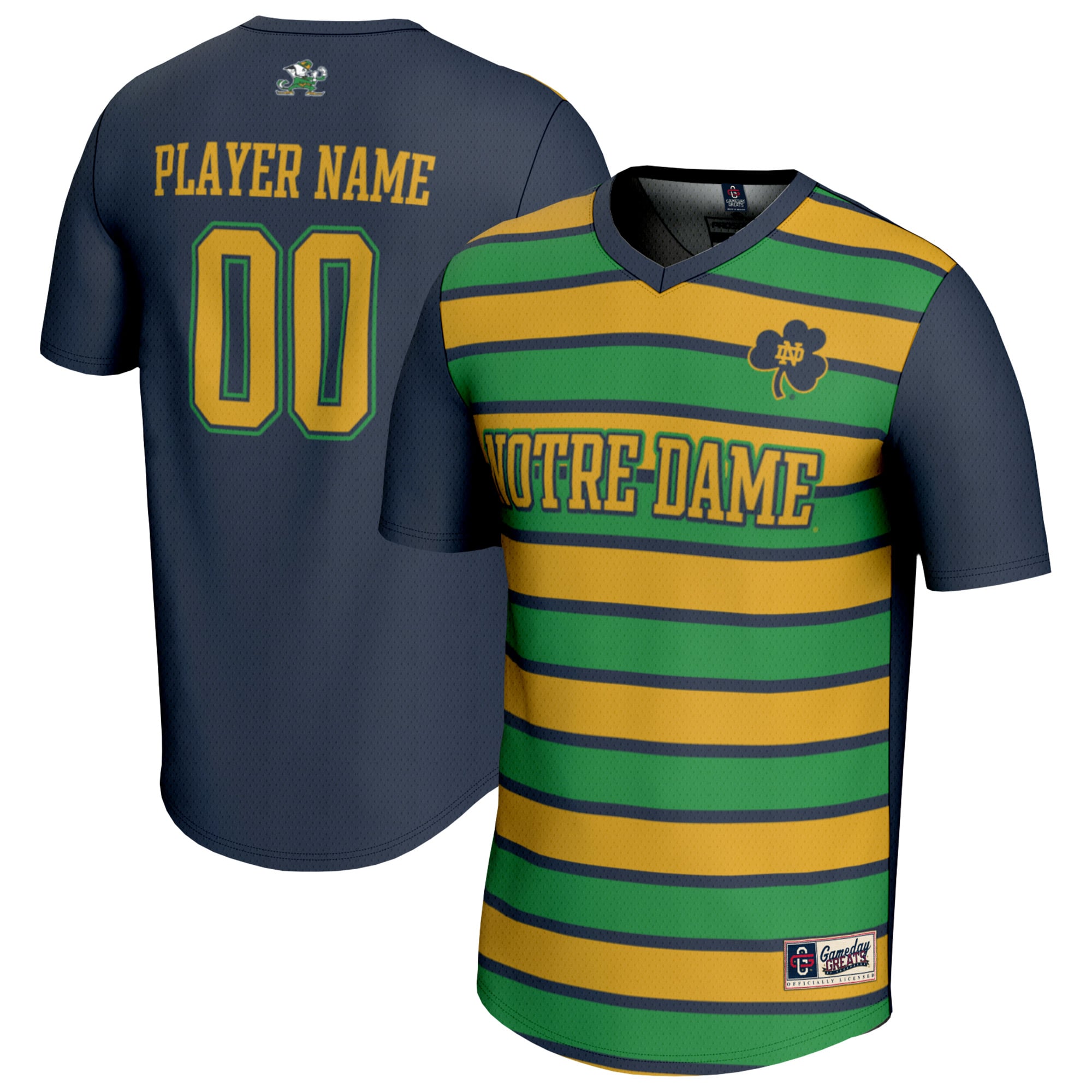 Notre Dame Fighting Irish Unisex Collegiate Women's Soccer Lightweight - front and back view