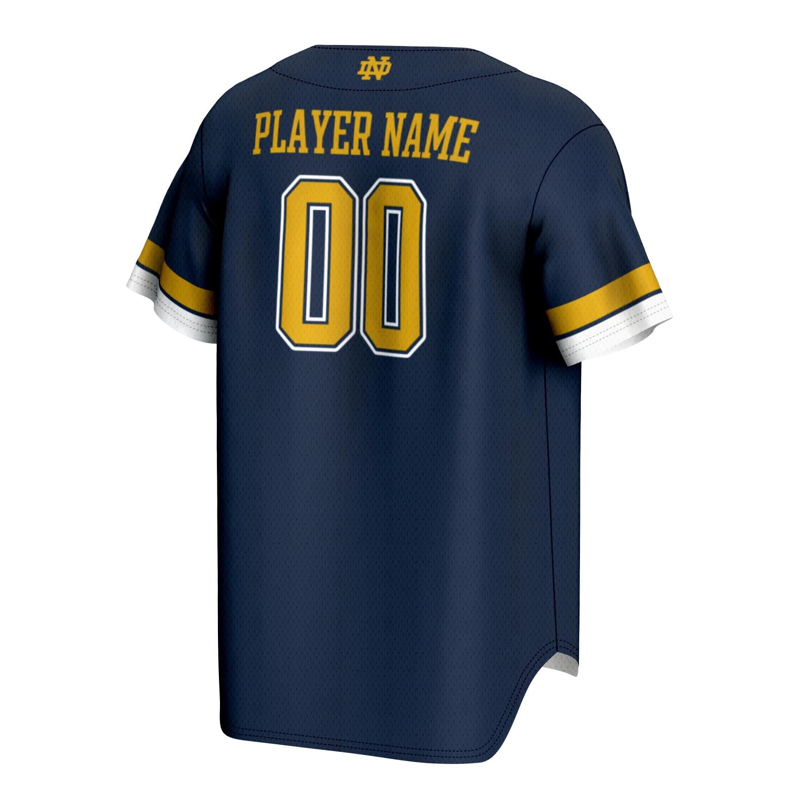 Notre Dame Fighting Irish Unisex Lightweight Baseball Jersey Navy - back view