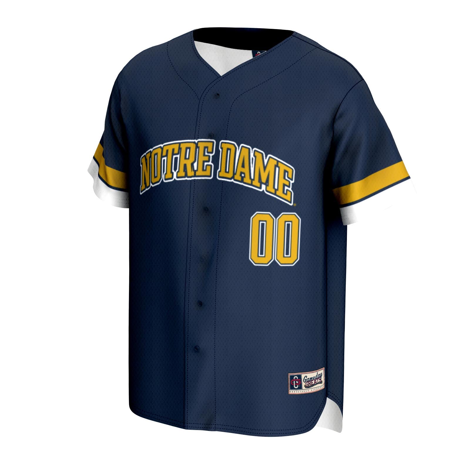 Notre Dame Fighting Irish Unisex Lightweight Baseball Jersey Navy - front view