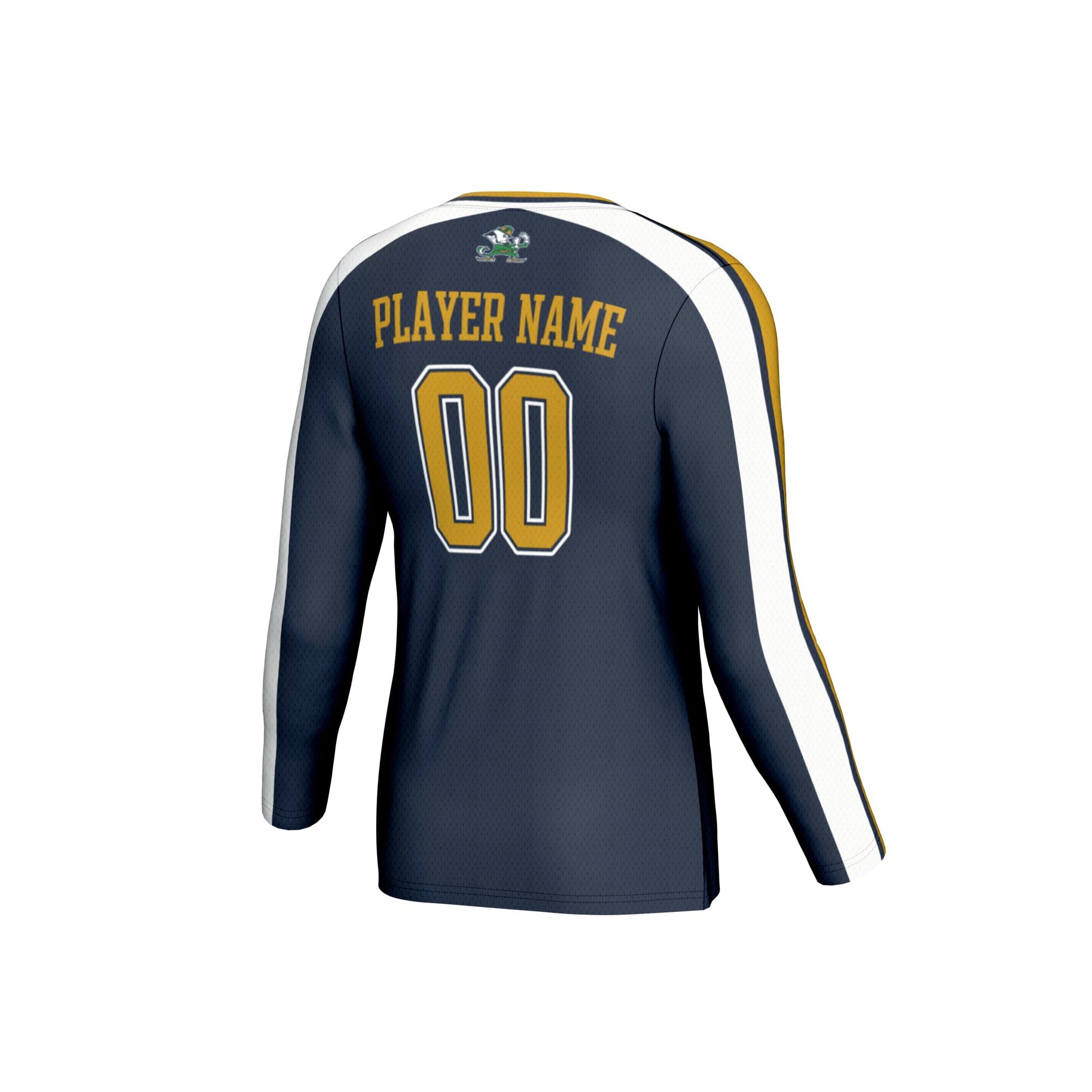 Notre Dame Fighting Irish Unisex Lightweight Collegiate Volleyball Fashion Jersey Navy - back view