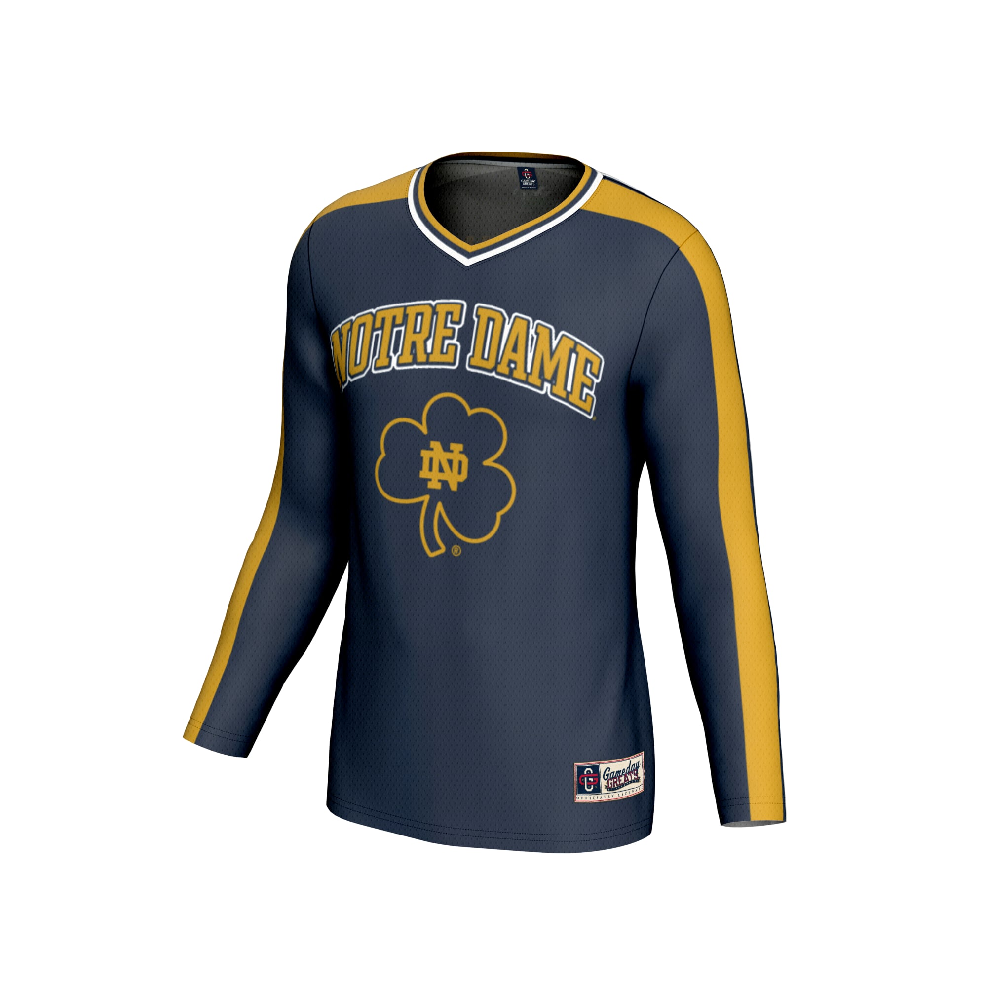Notre Dame Fighting Irish Unisex Lightweight Collegiate Volleyball Fashion Jersey Navy - front view