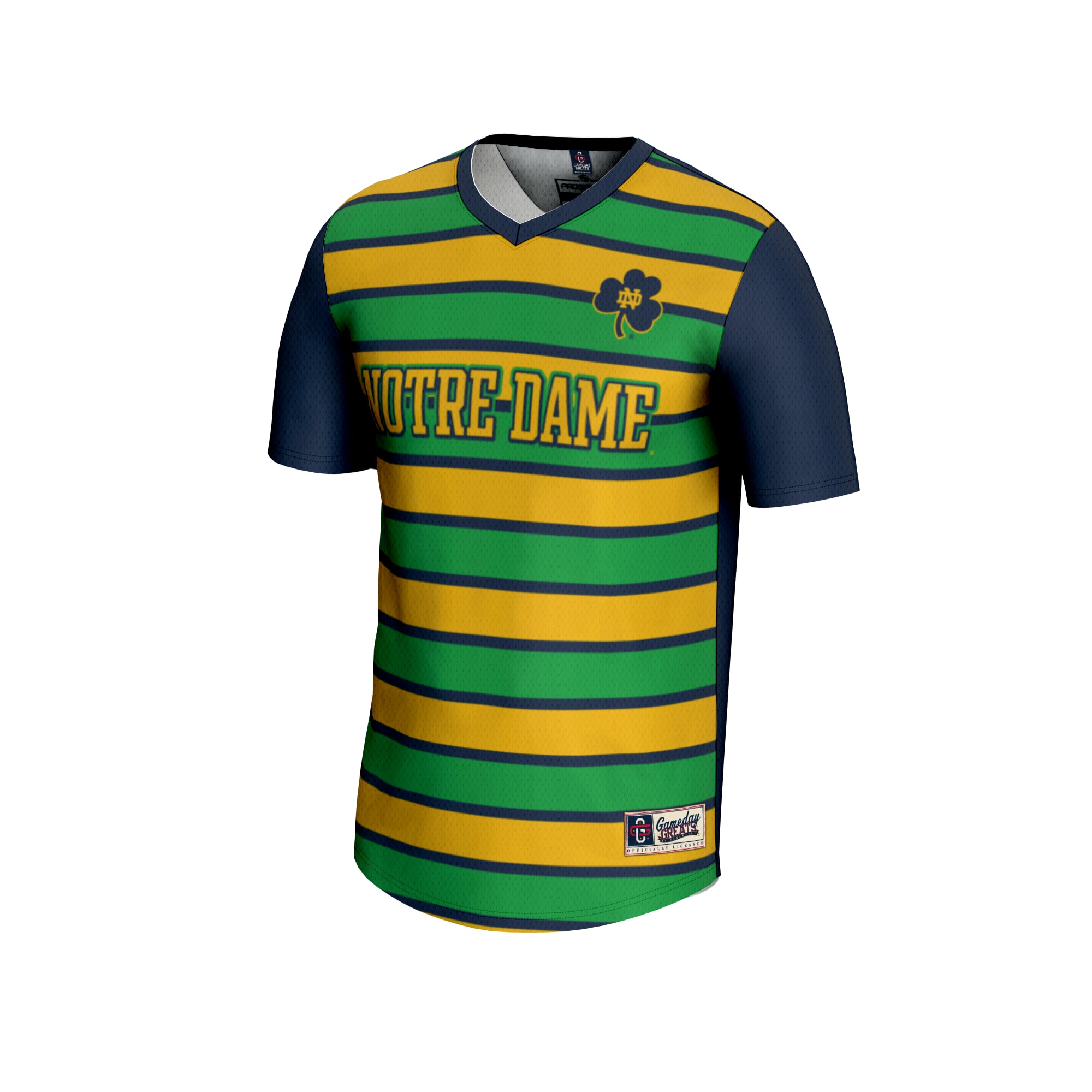 #1 Notre Dame Fighting Irish Youth Lightweight Soccer Fashion Jersey Navy - front view