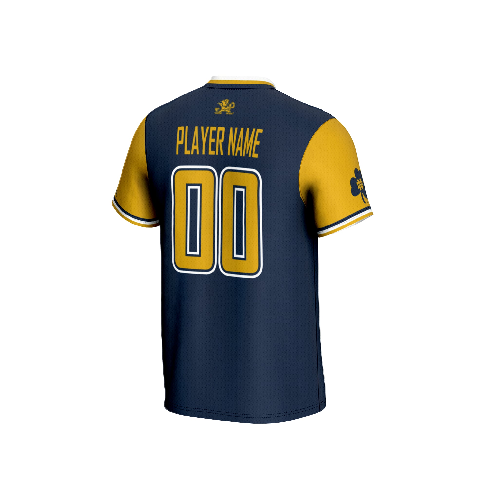 Notre Dame Fighting Irish Unisex Lightweight Softball Jersey Navy - back view