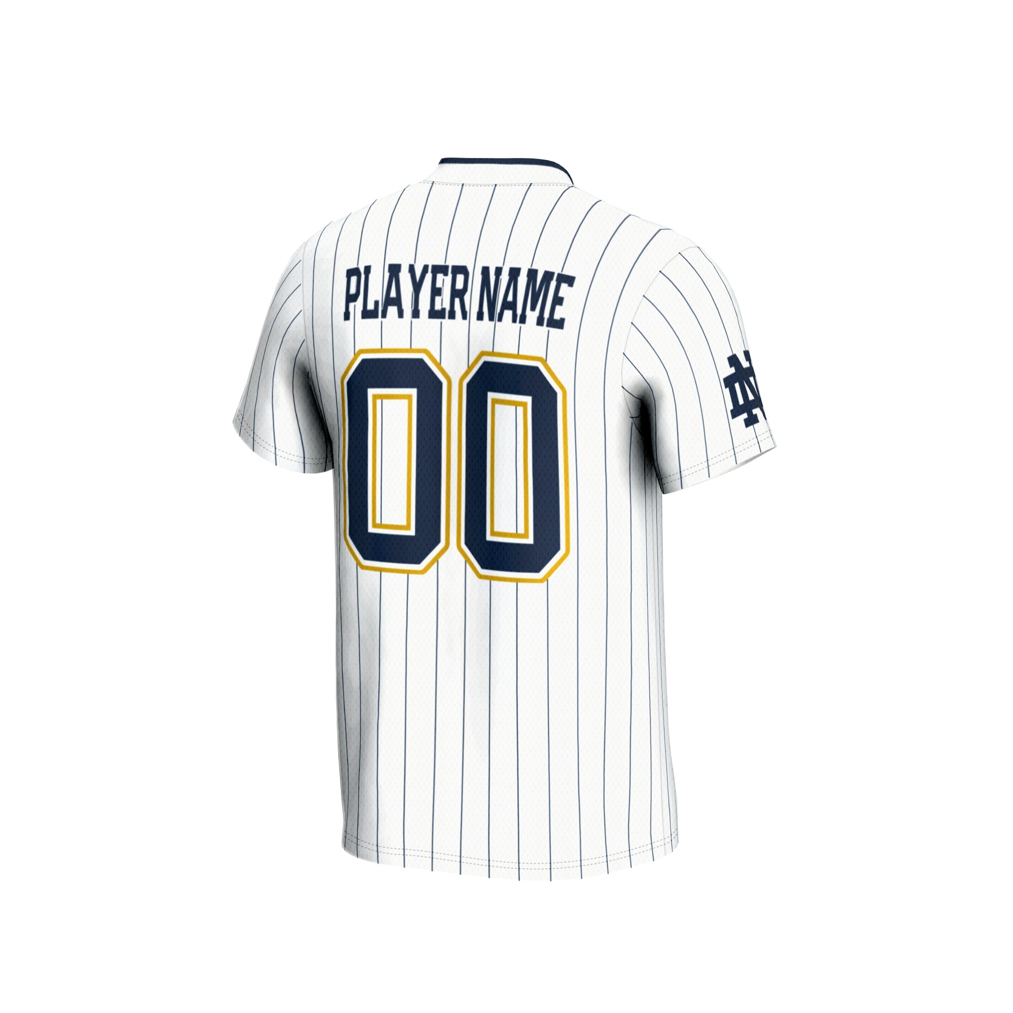 Notre Dame Fighting Irish Unisex Lightweight Softball Jersey White - back view