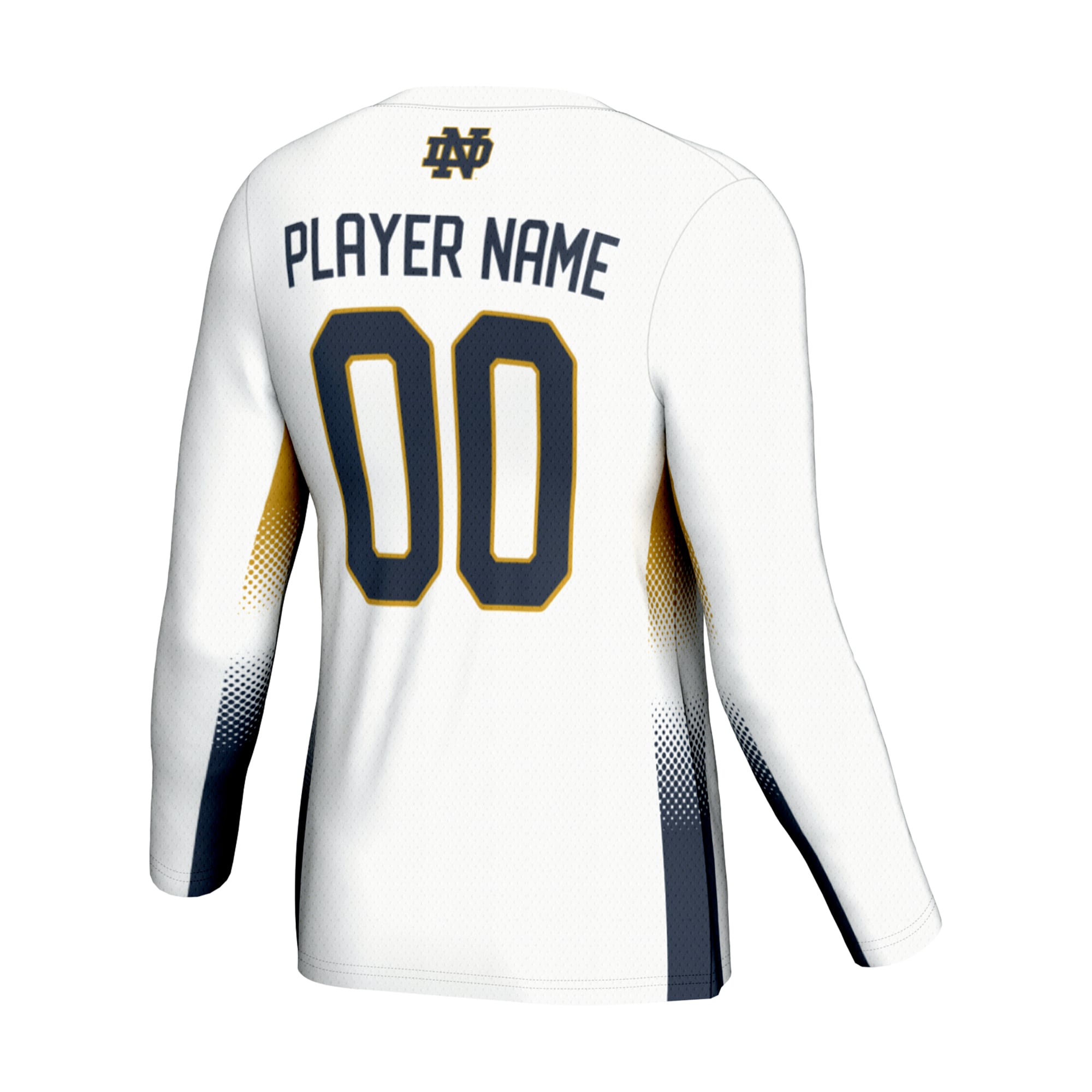 Notre Dame Fighting Irish Unisex Lightweight Volleyball Jersey White - back view