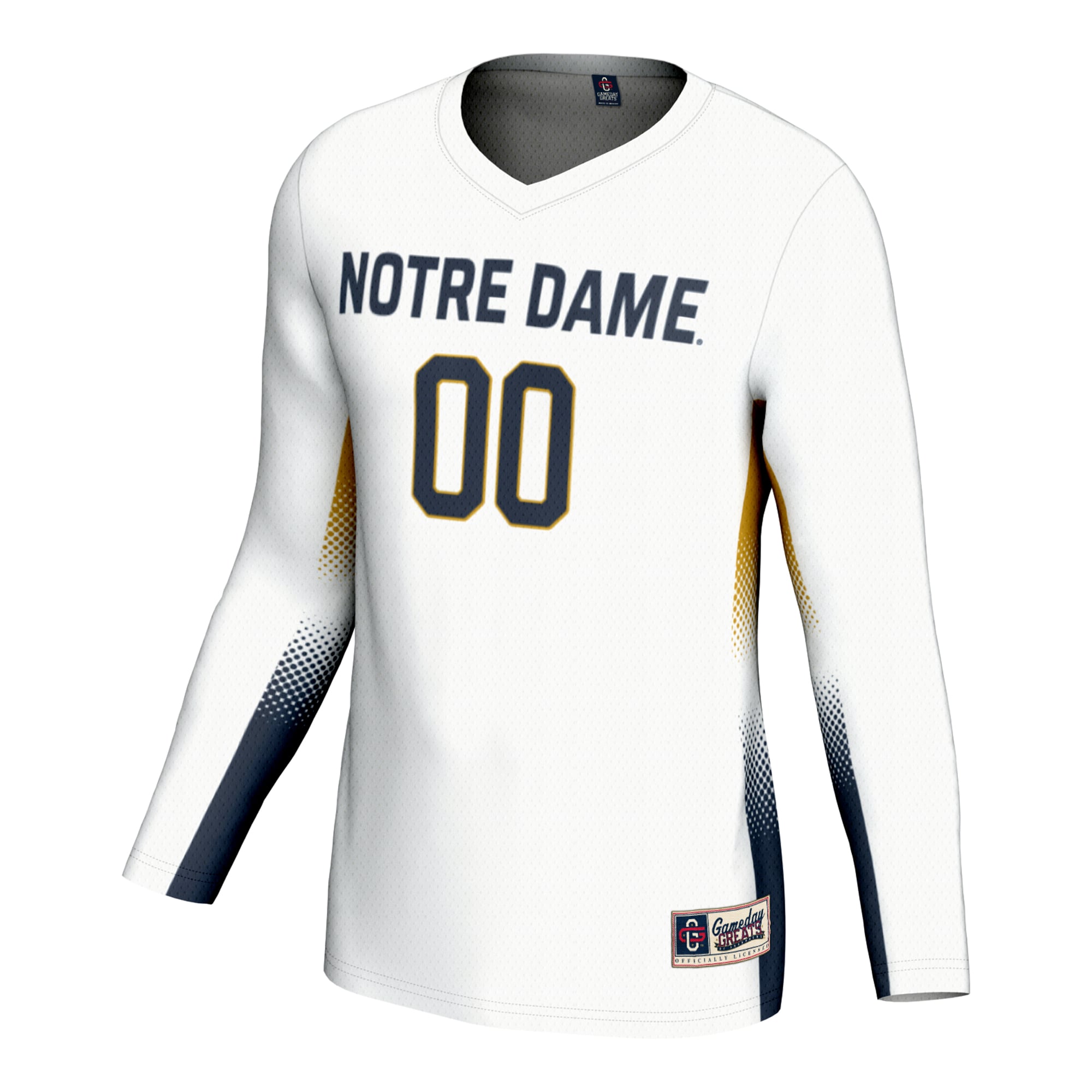 Notre Dame Fighting Irish Unisex Lightweight Volleyball Jersey White - front view