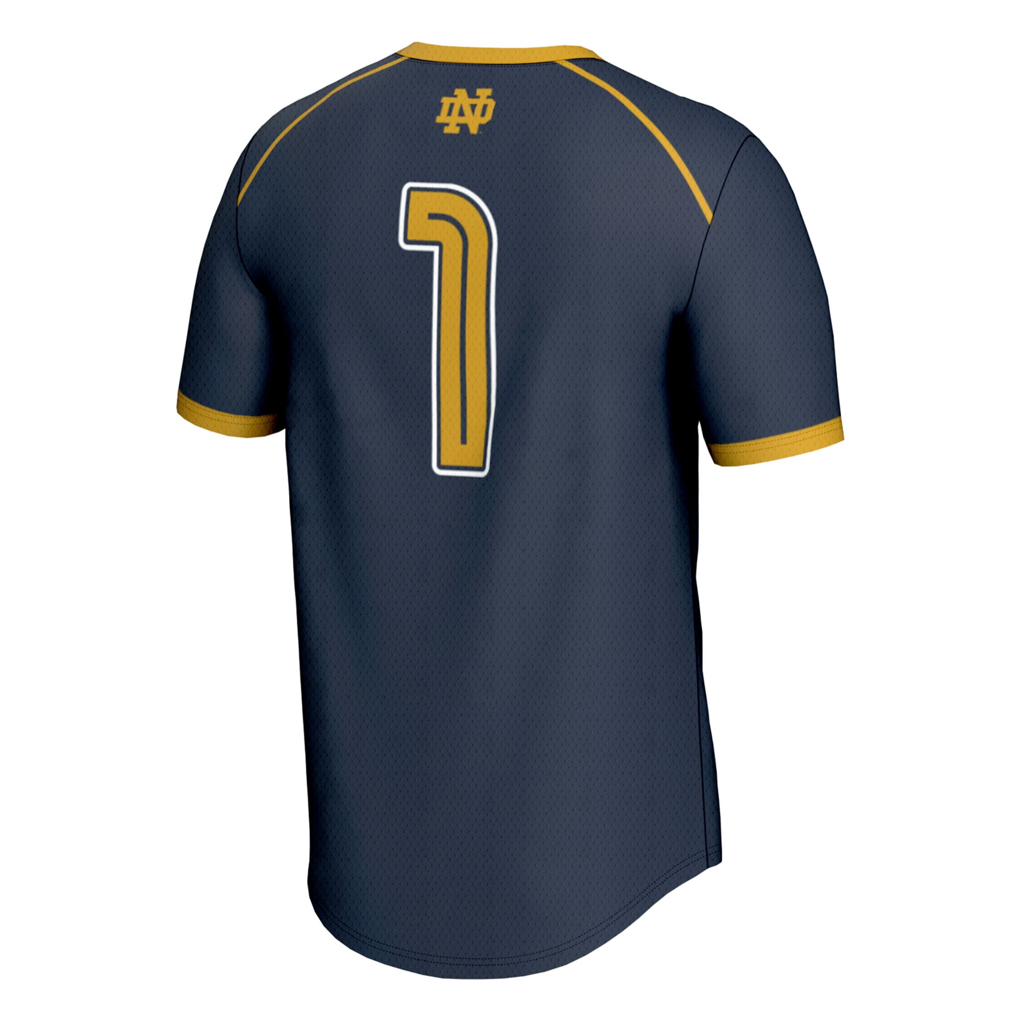 #1 Notre Dame Fighting Irish Unisex Lightweight Women's Lacrosse Jersey Navy - back view